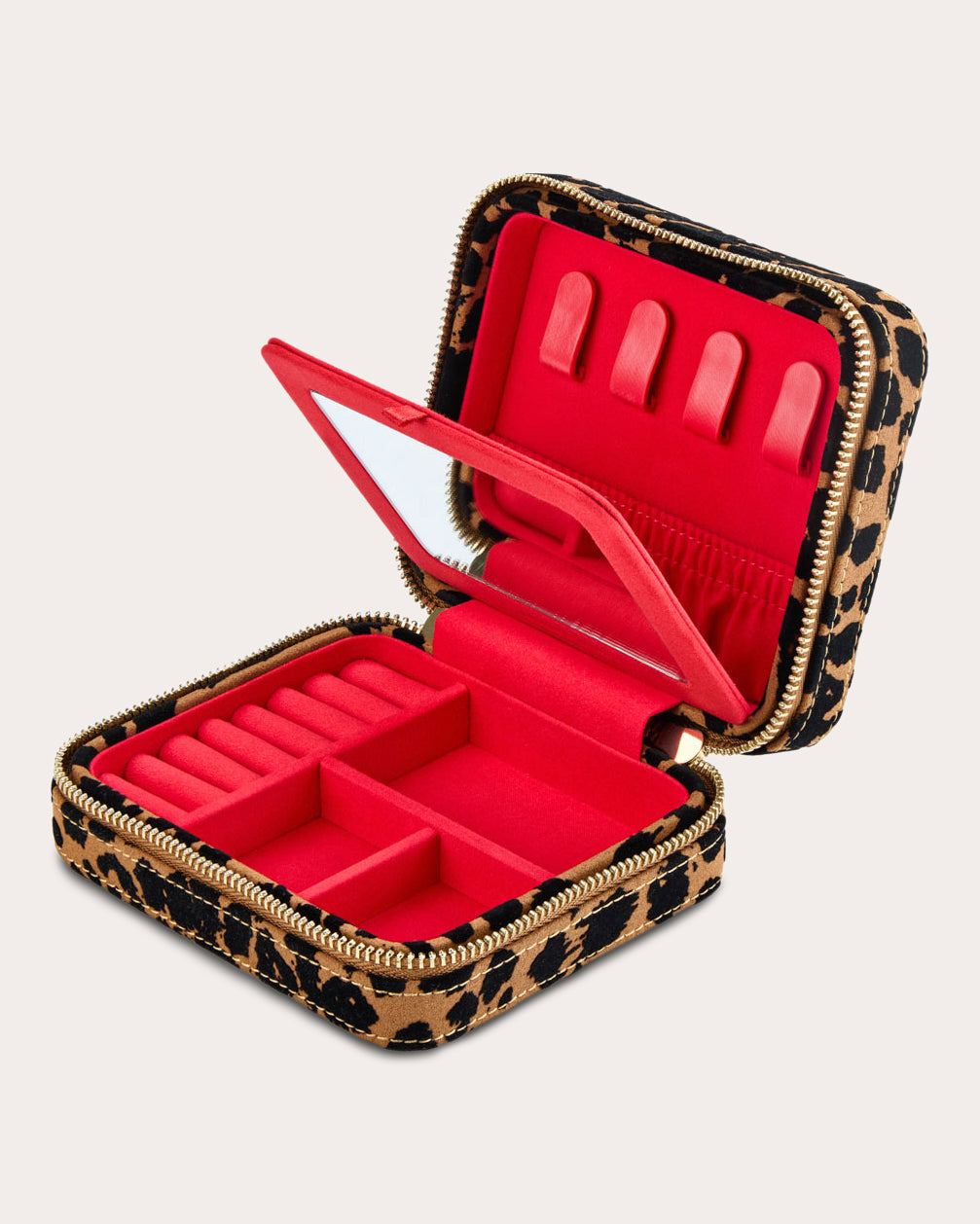 Savanna Leopard Zip Jewelry Case