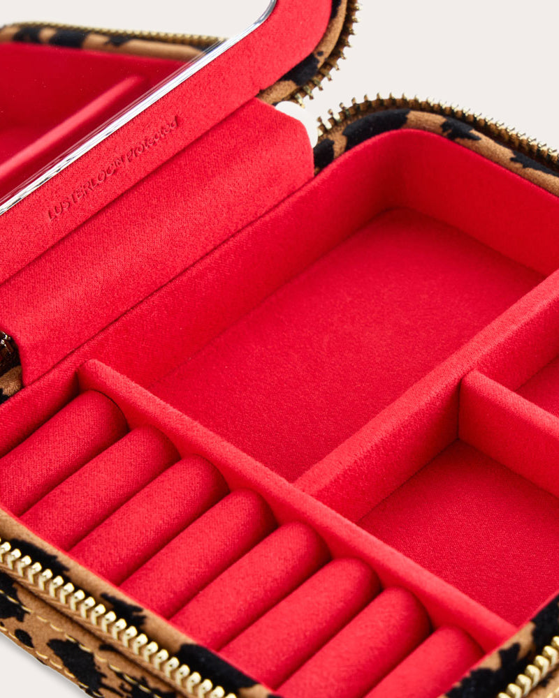 Savanna Leopard Zip Jewelry Case