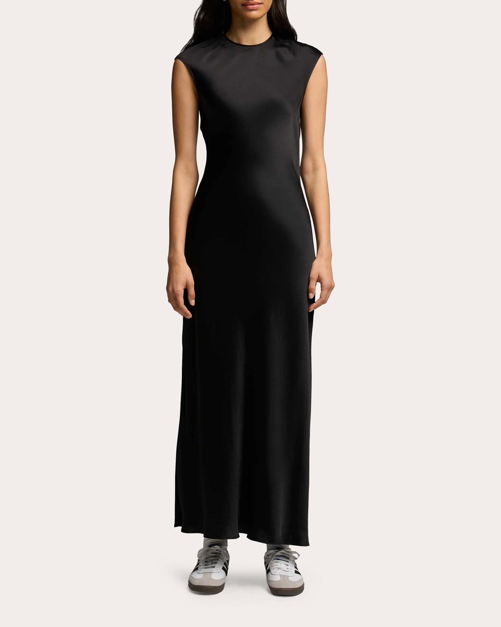 Bias-Cut Satin Maxi Dress