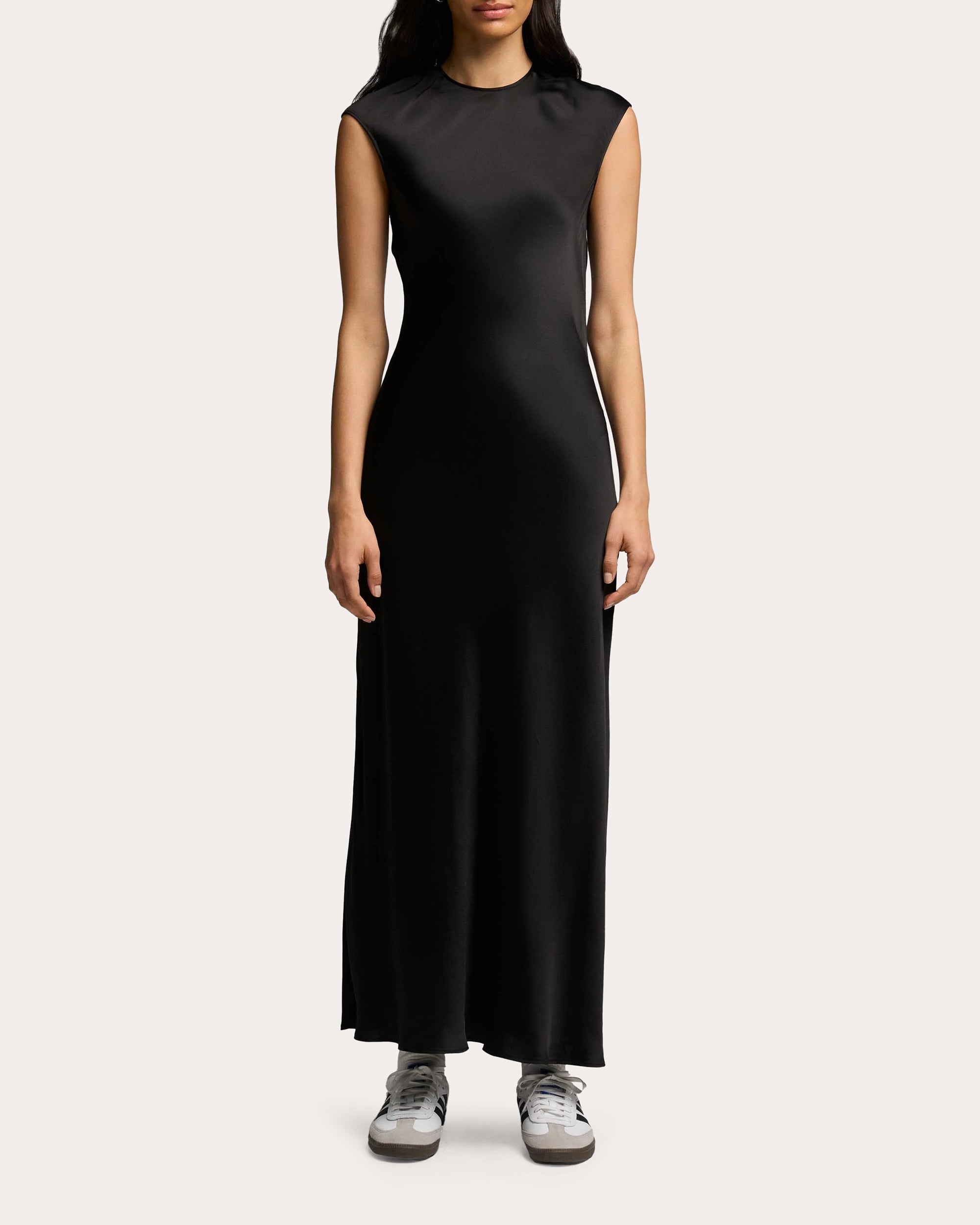 Bias-Cut Satin Maxi Dress