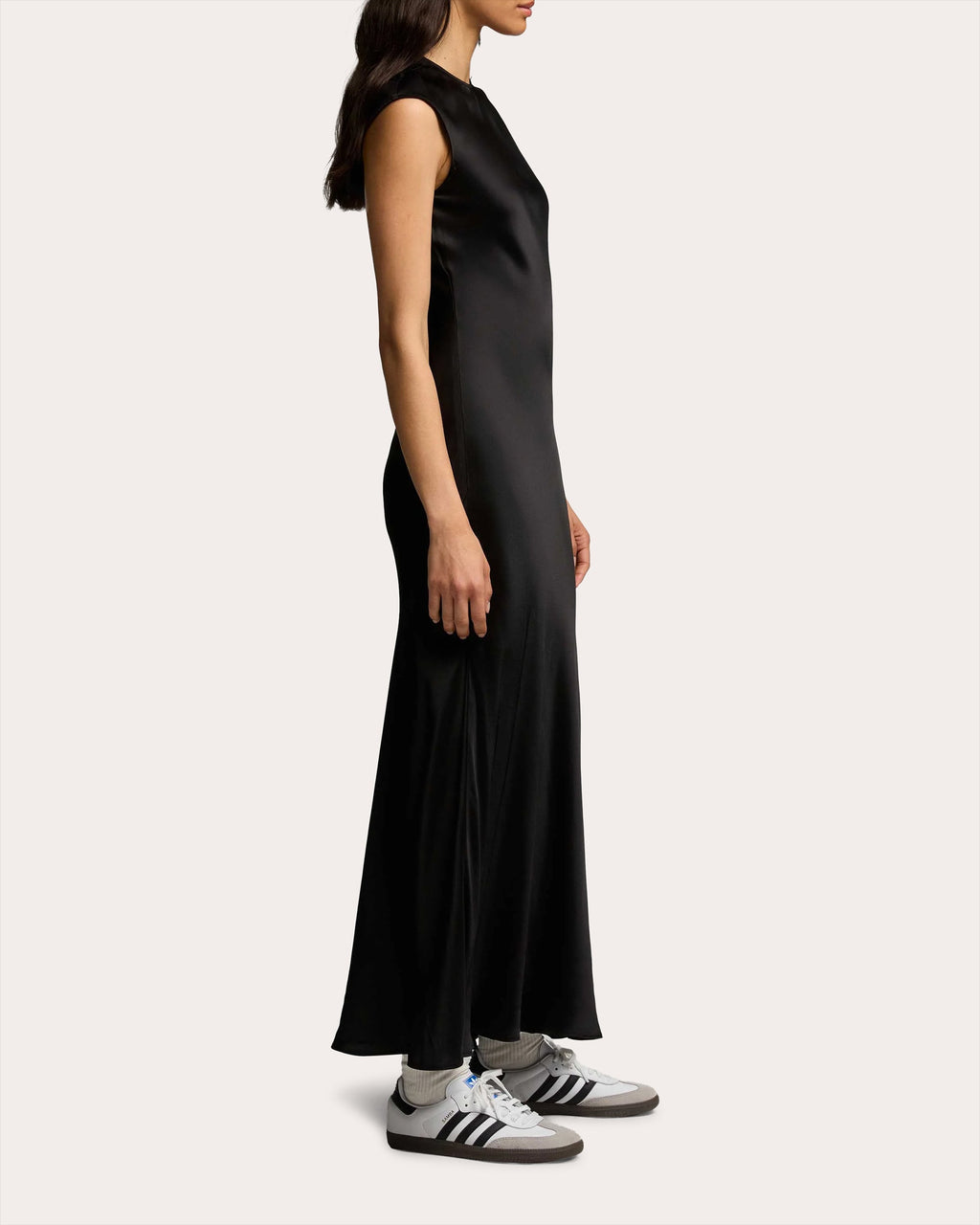 Bias-Cut Satin Maxi Dress