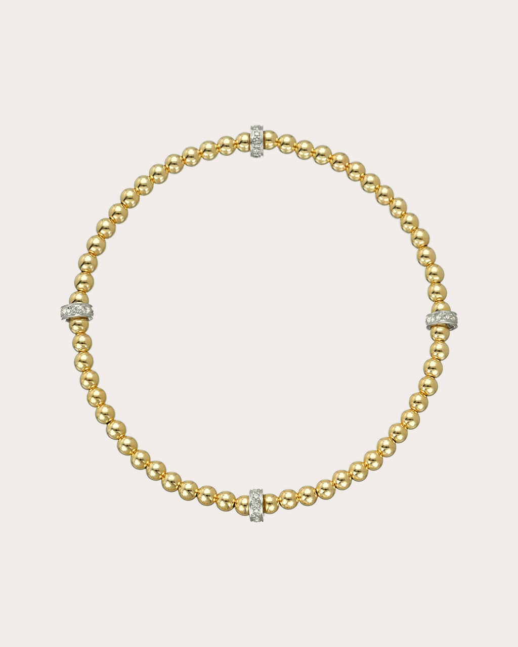 Diamond & 14k Gold Beaded Bracelet