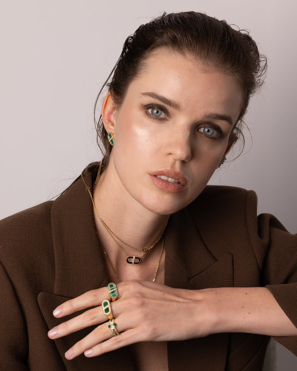 Emerald & Malachite Vitamin Pink Energy Ring