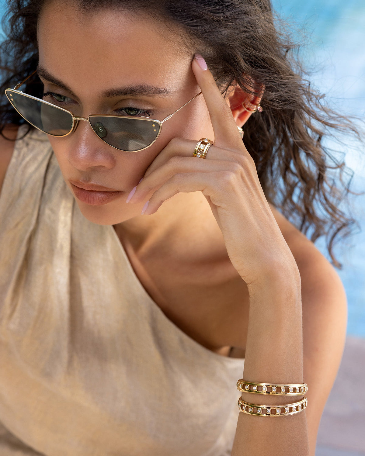 Diamond Icon Stepping Stone Ring