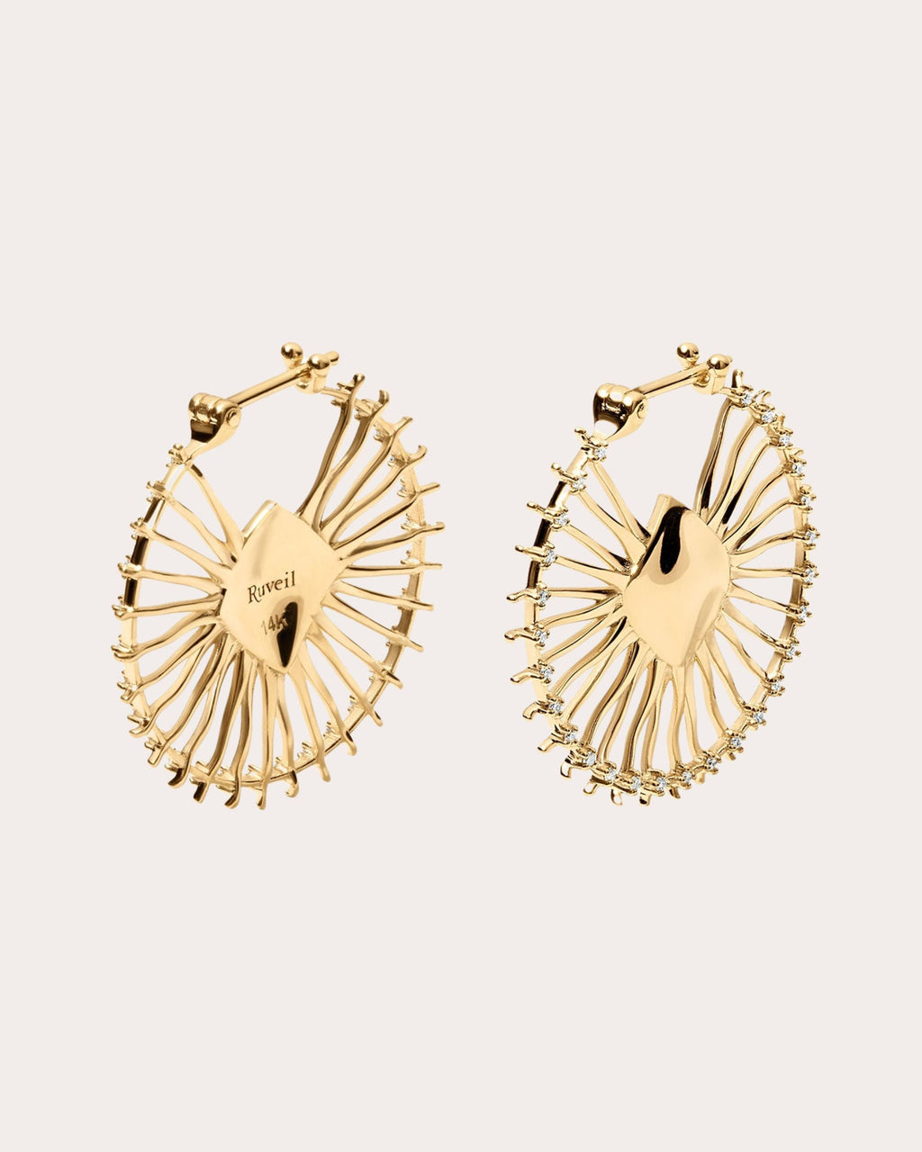 Diamond & 14k Gold 300Hz Hoop Earrings
