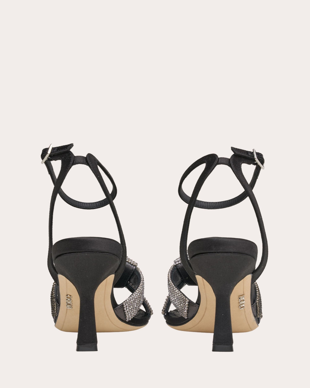 Marlena 80 Crystal Satin Knotted Sandal