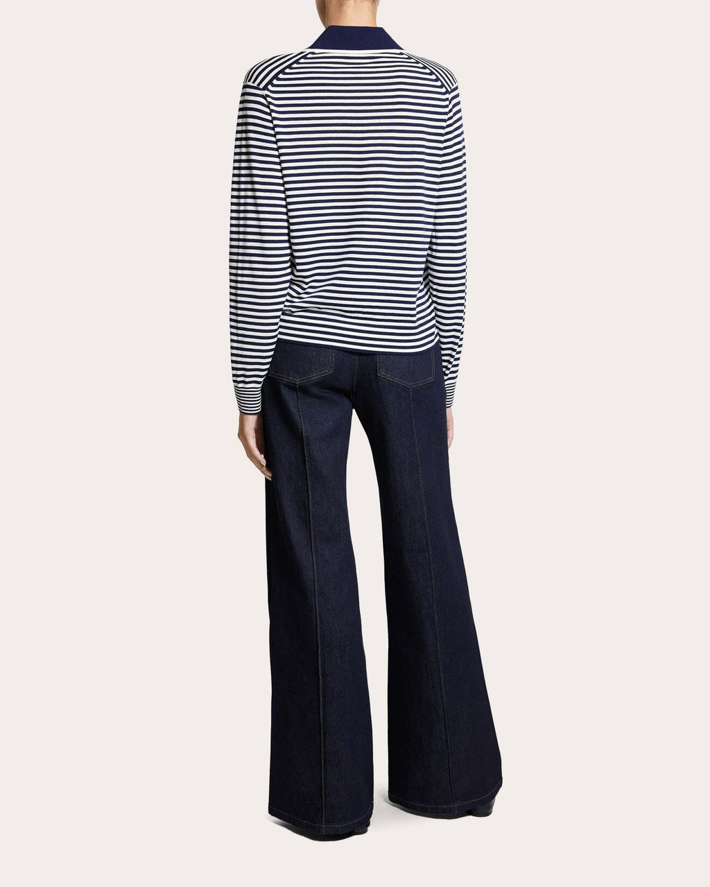 Stripe Wool Boyfriend Polo