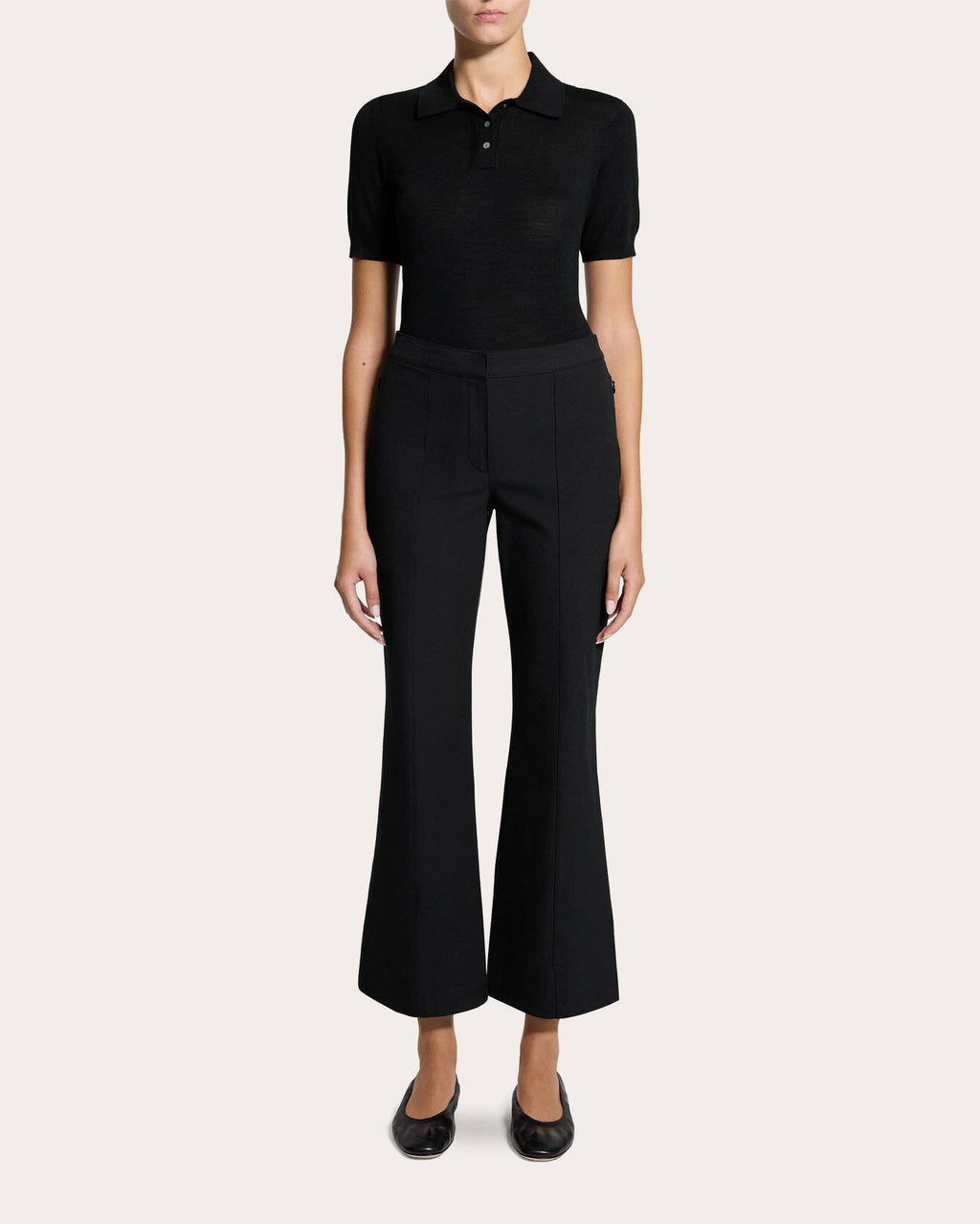 Stretch Cotton Seamed Crop Kick Pants