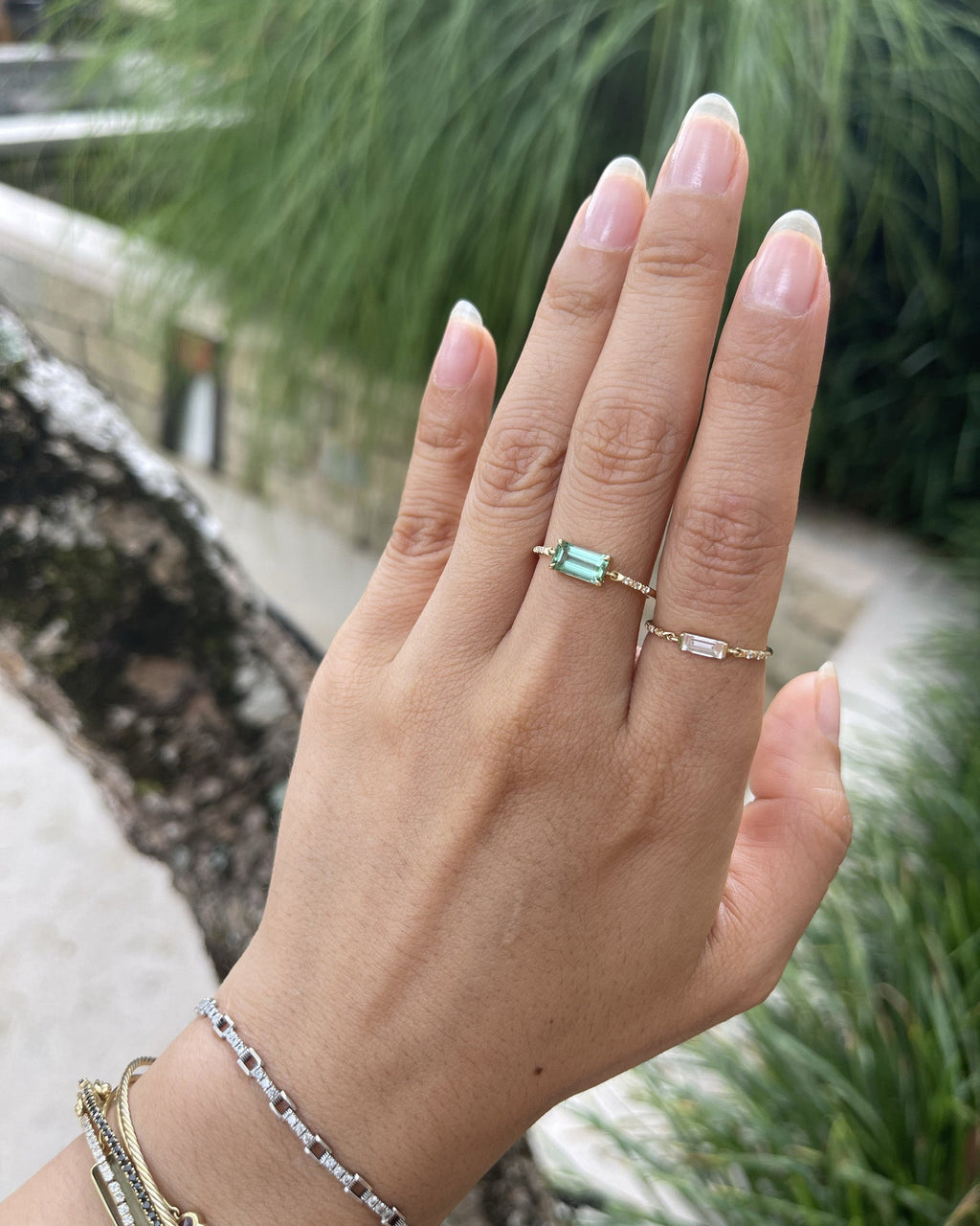 Diamond & Mint Tourmaline Petite Circle Ring