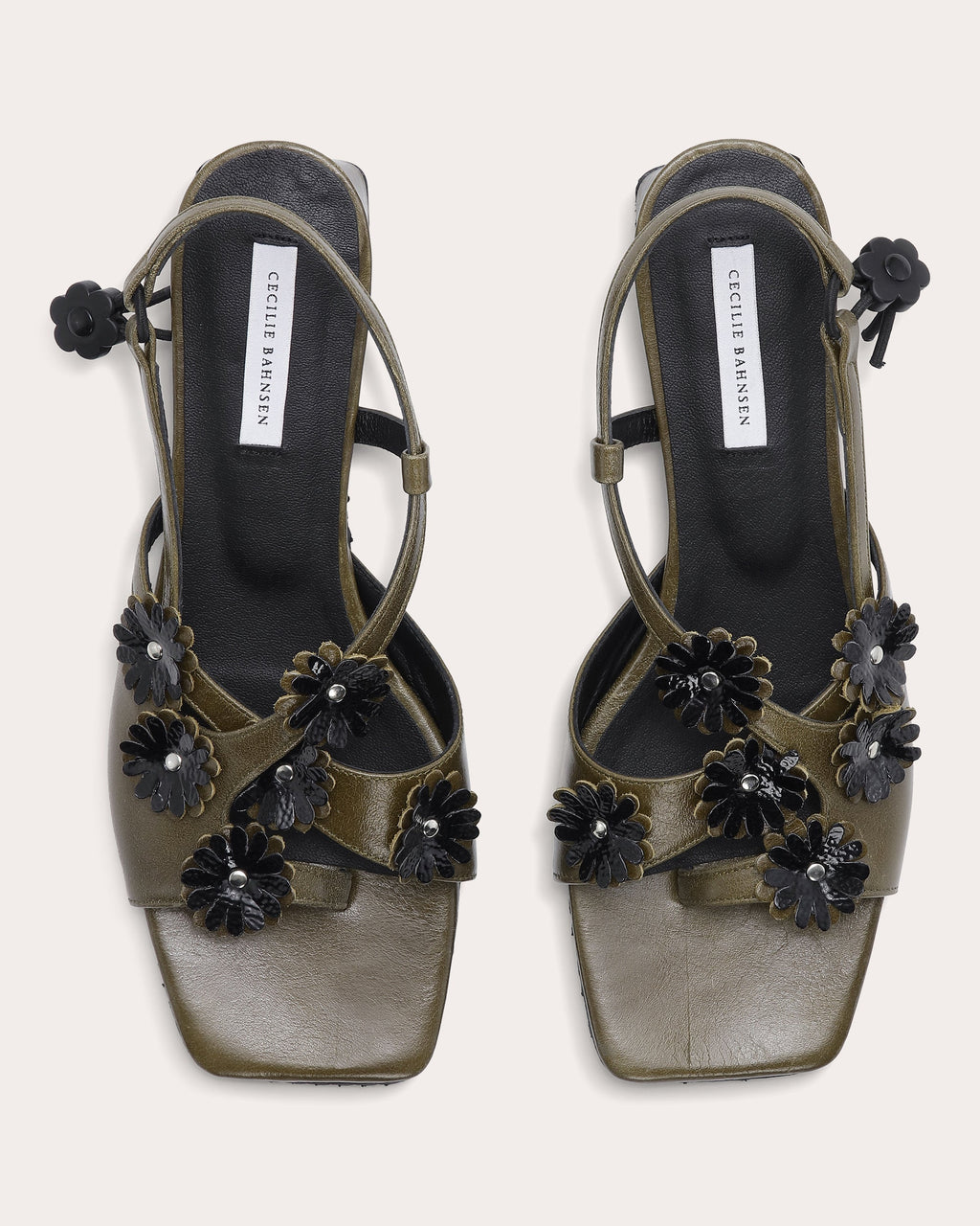 Arna Floral Appliqué Leather Sandal