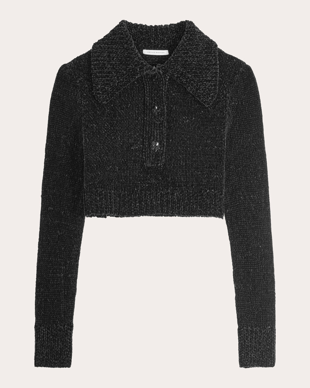 Calla Floral Velvet Collared Pullover