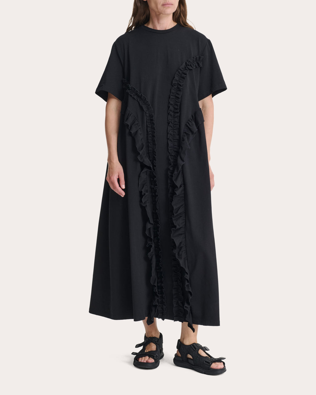 Alaine Ruffled Jersey T-Shirt Dress
