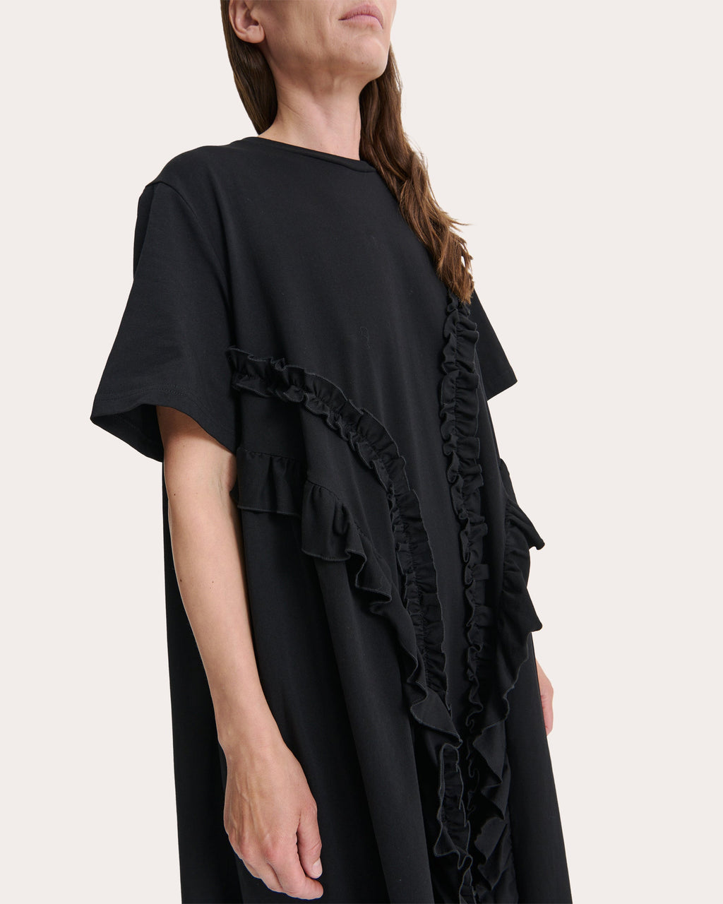Alaine Ruffled Jersey T-Shirt Dress