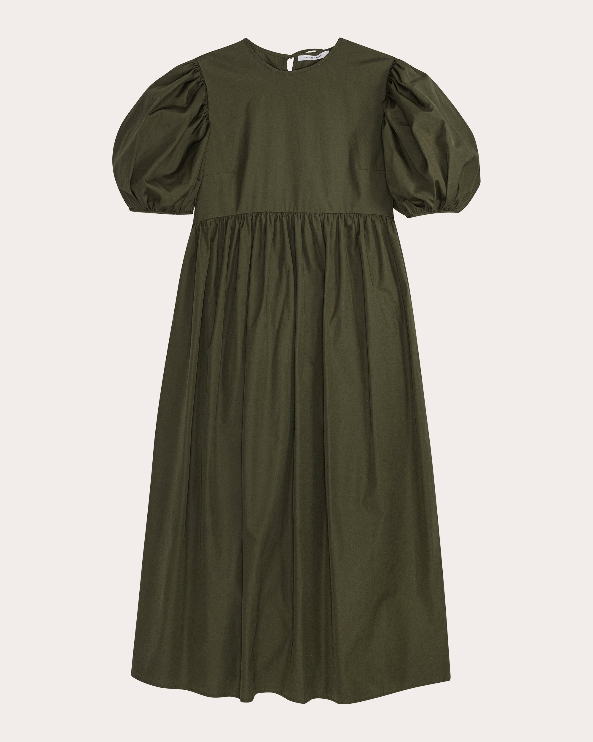 Ailey Cotton Puff-Sleeve Midi Dress