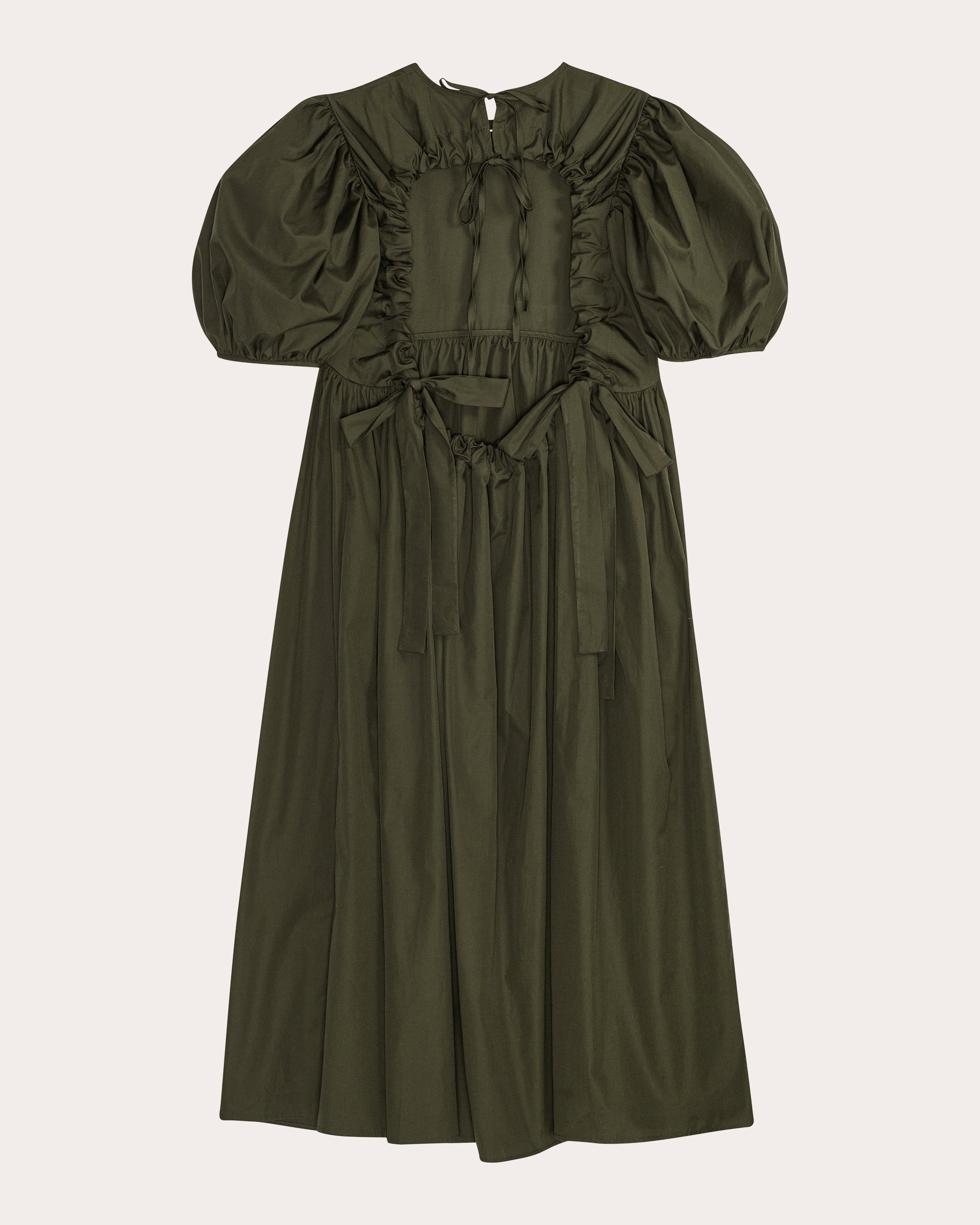 Ailey Cotton Puff-Sleeve Midi Dress
