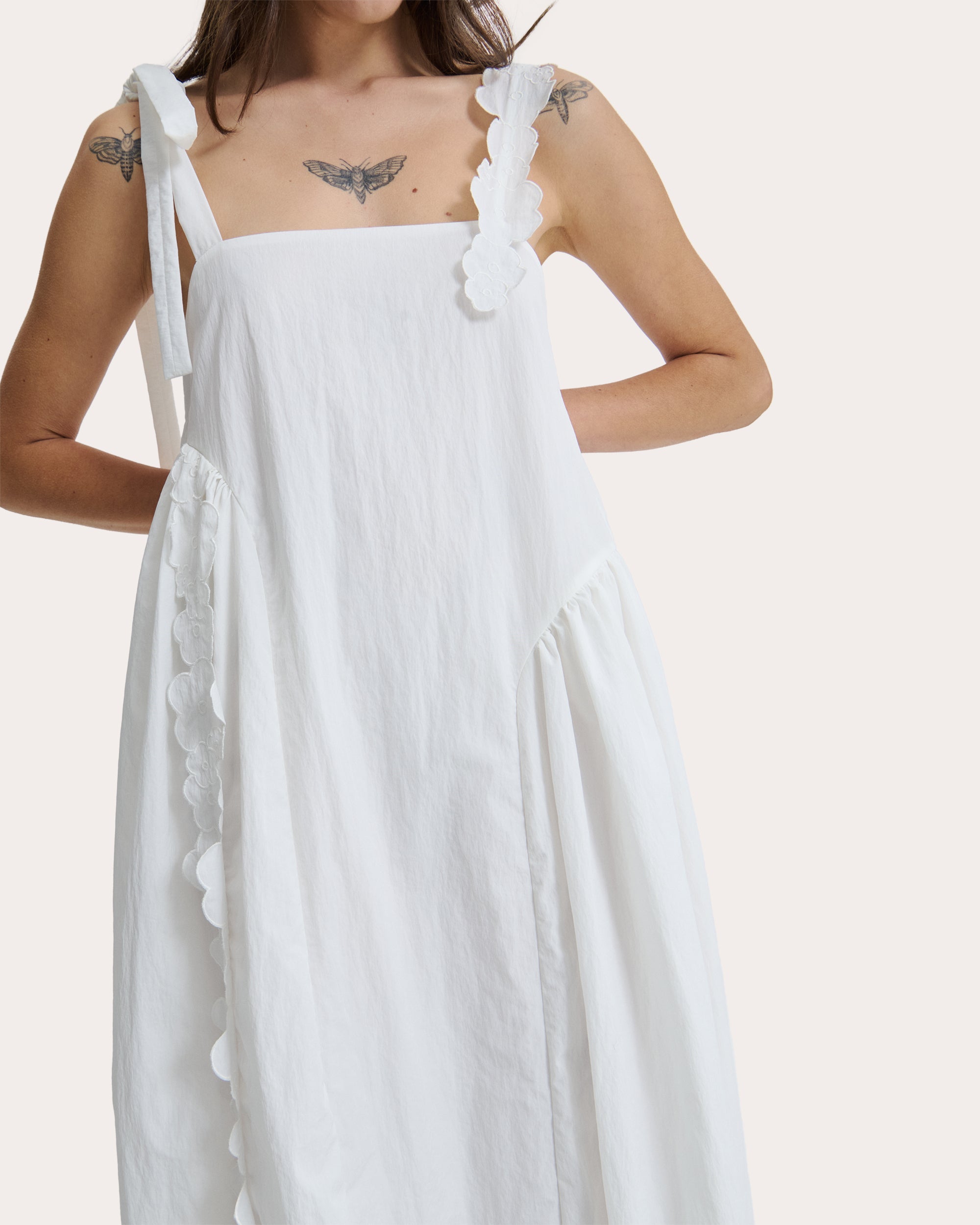 Oaklyn Dress Recycled Taffeta White