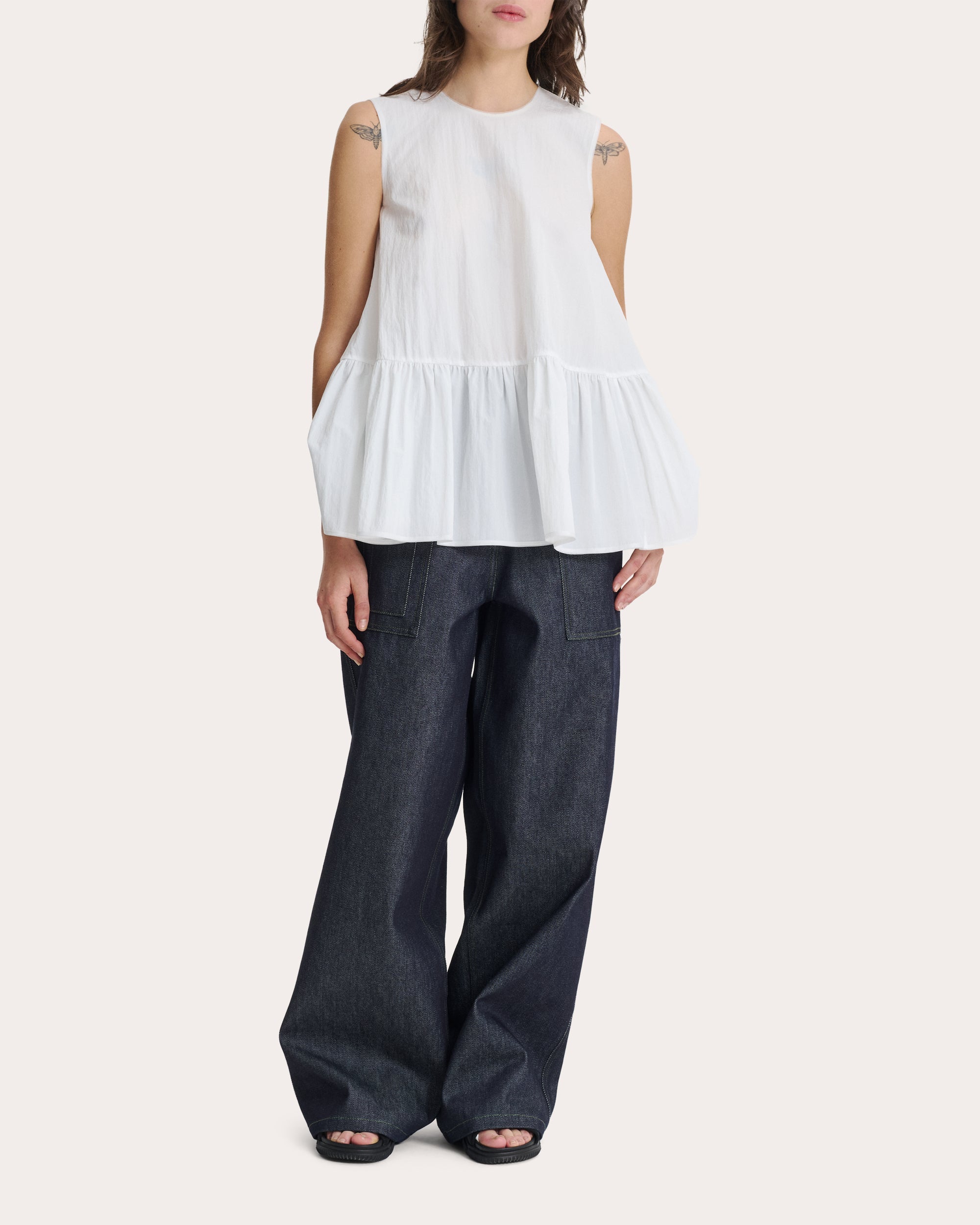 Asta Recycled Taffeta Peplum Top