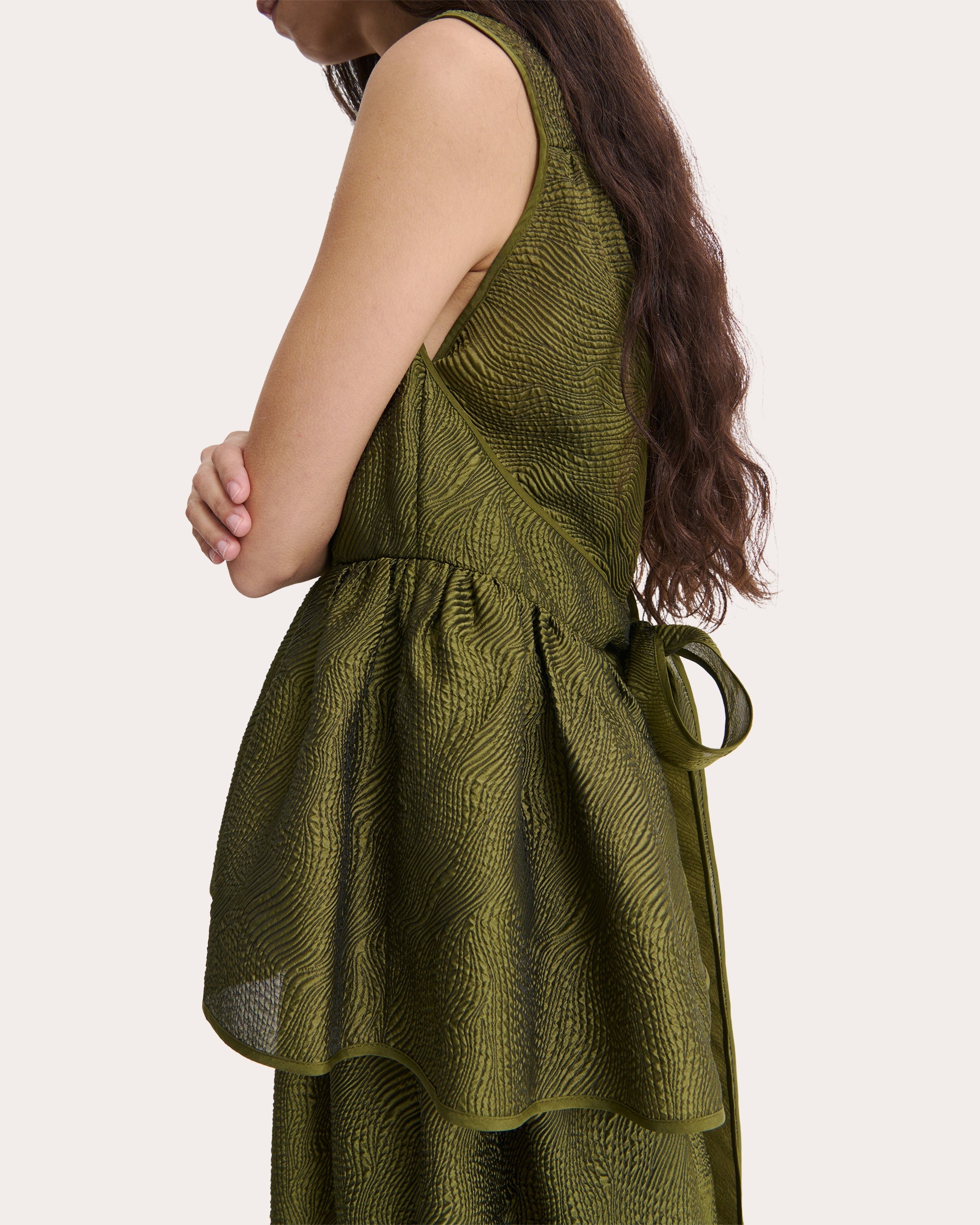 Ea Matelassé Gathered Peplum Top