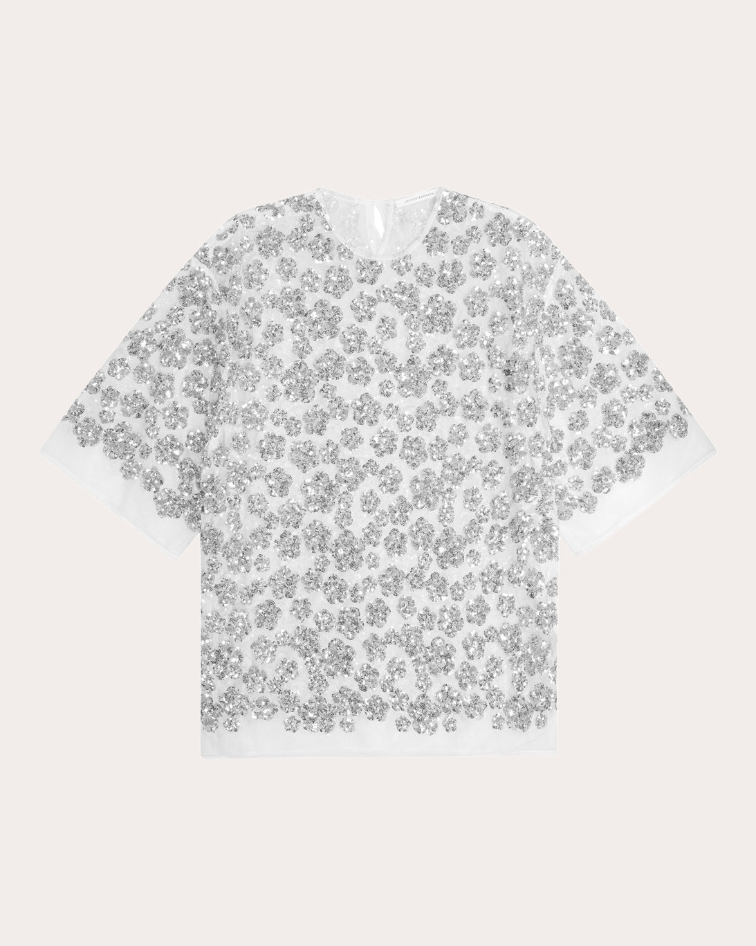 Asra Sheer Floral Sequin Oversized T-Shirt