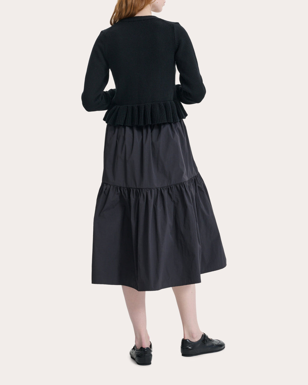 Prisca Knit Cotton Silk Peplum Cardigan