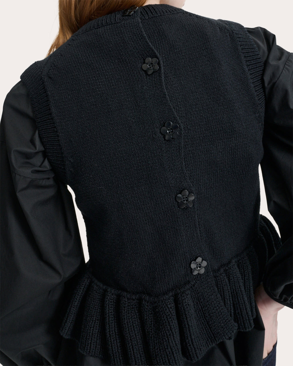 Billie Knit Cotton Silk Peplum Vest