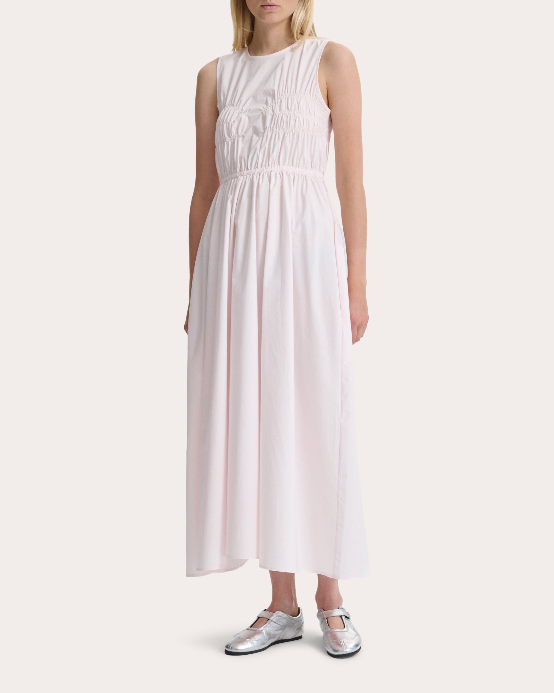 Christy Cotton Shirred Midi Dress