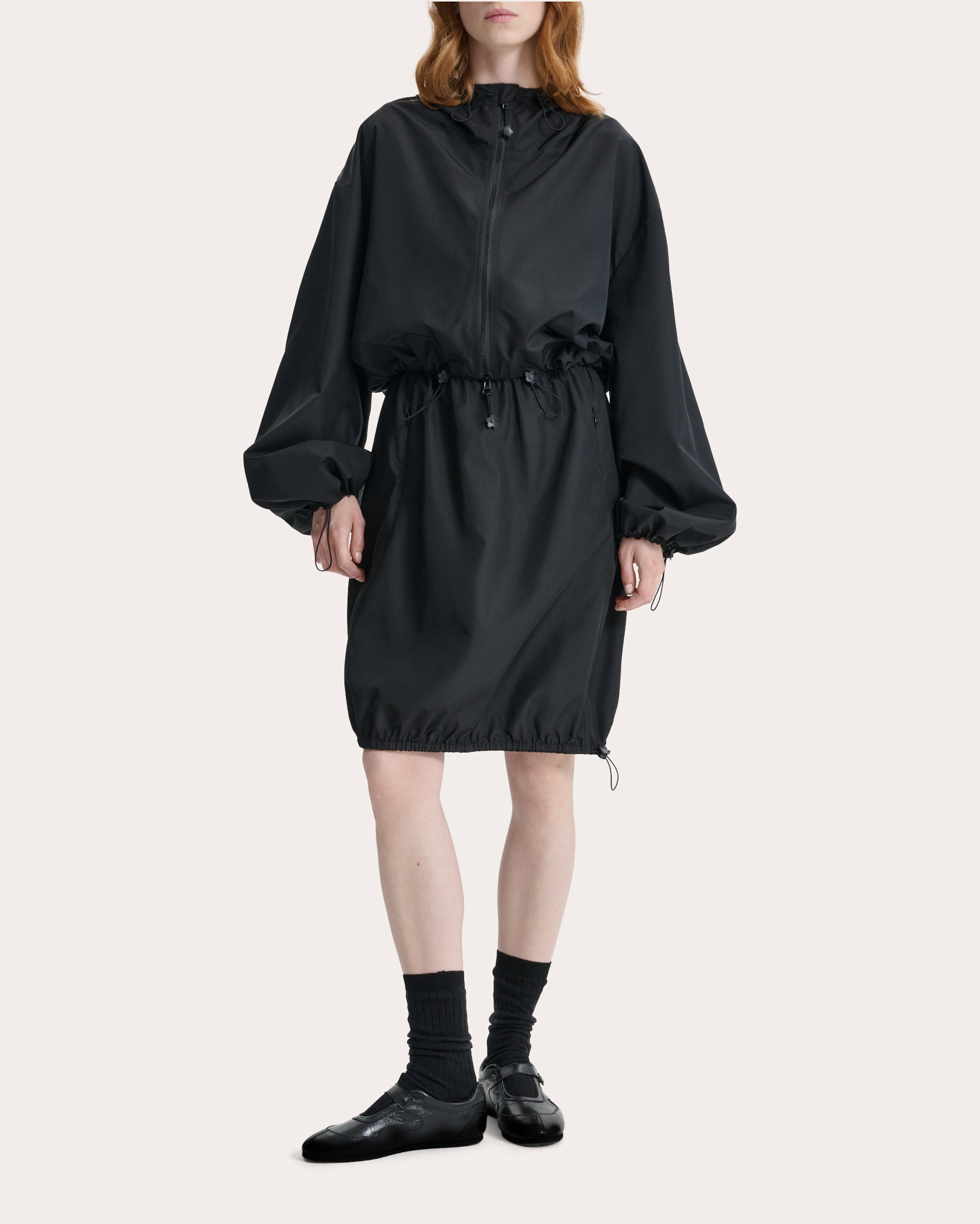 Aisha Recycled Faille Hooded Blouson Jacket