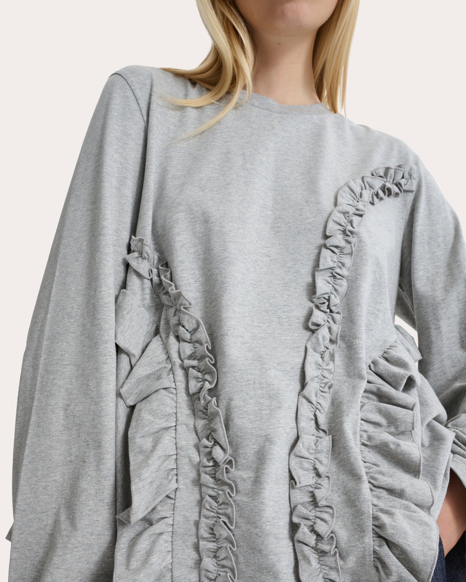 Alva Jersey Ruffle Long-Sleeve T-Shirt