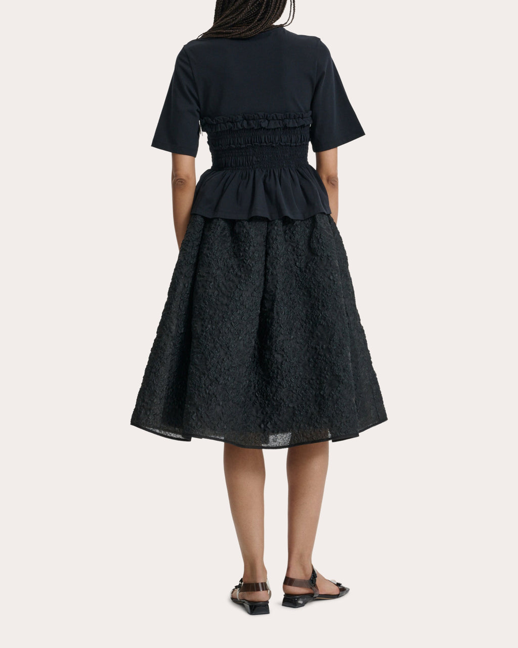 Vilde Jersey Shirred Peplum T-Shirt