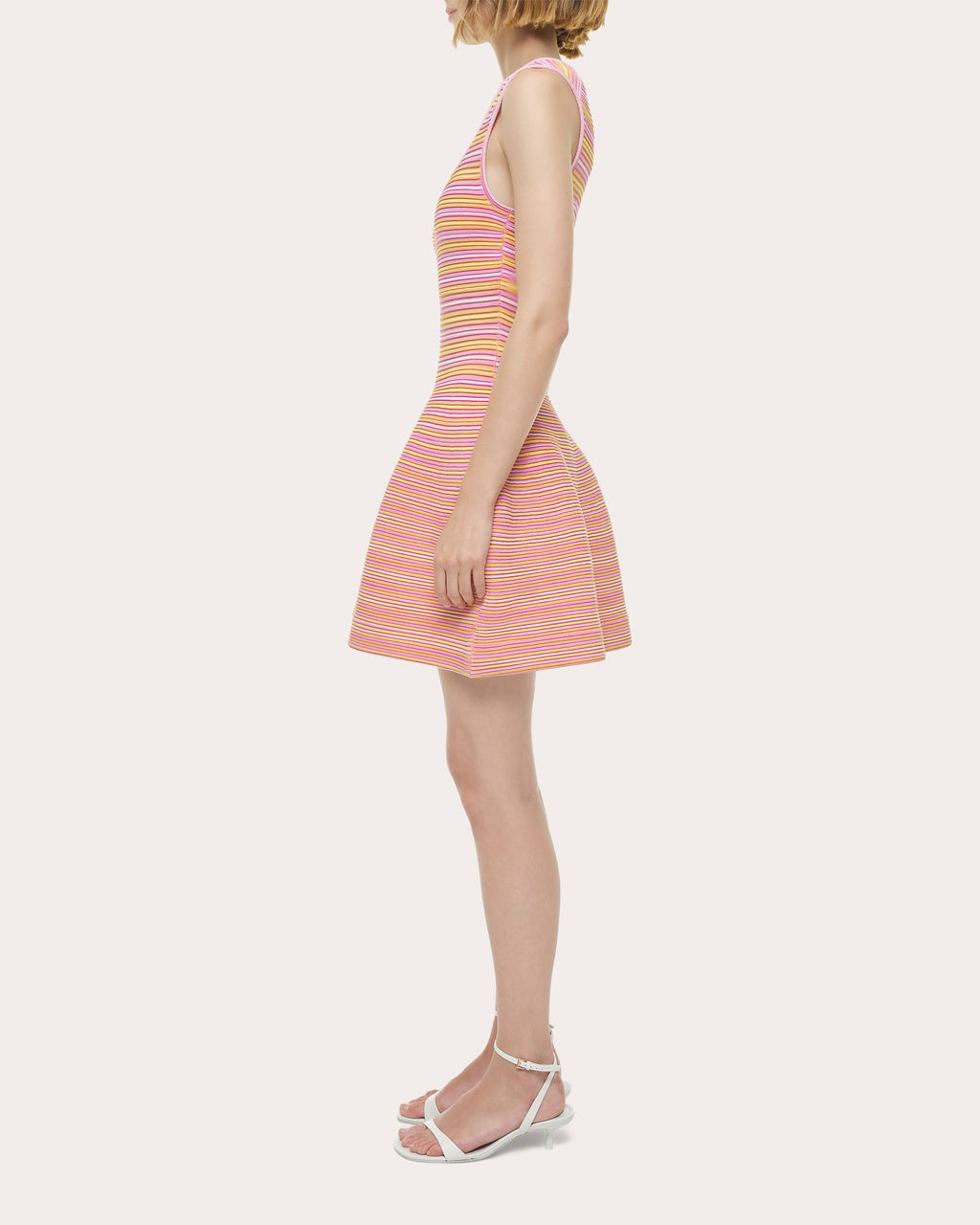 Cally Stripe Knit Fit & Flare Mini Dress