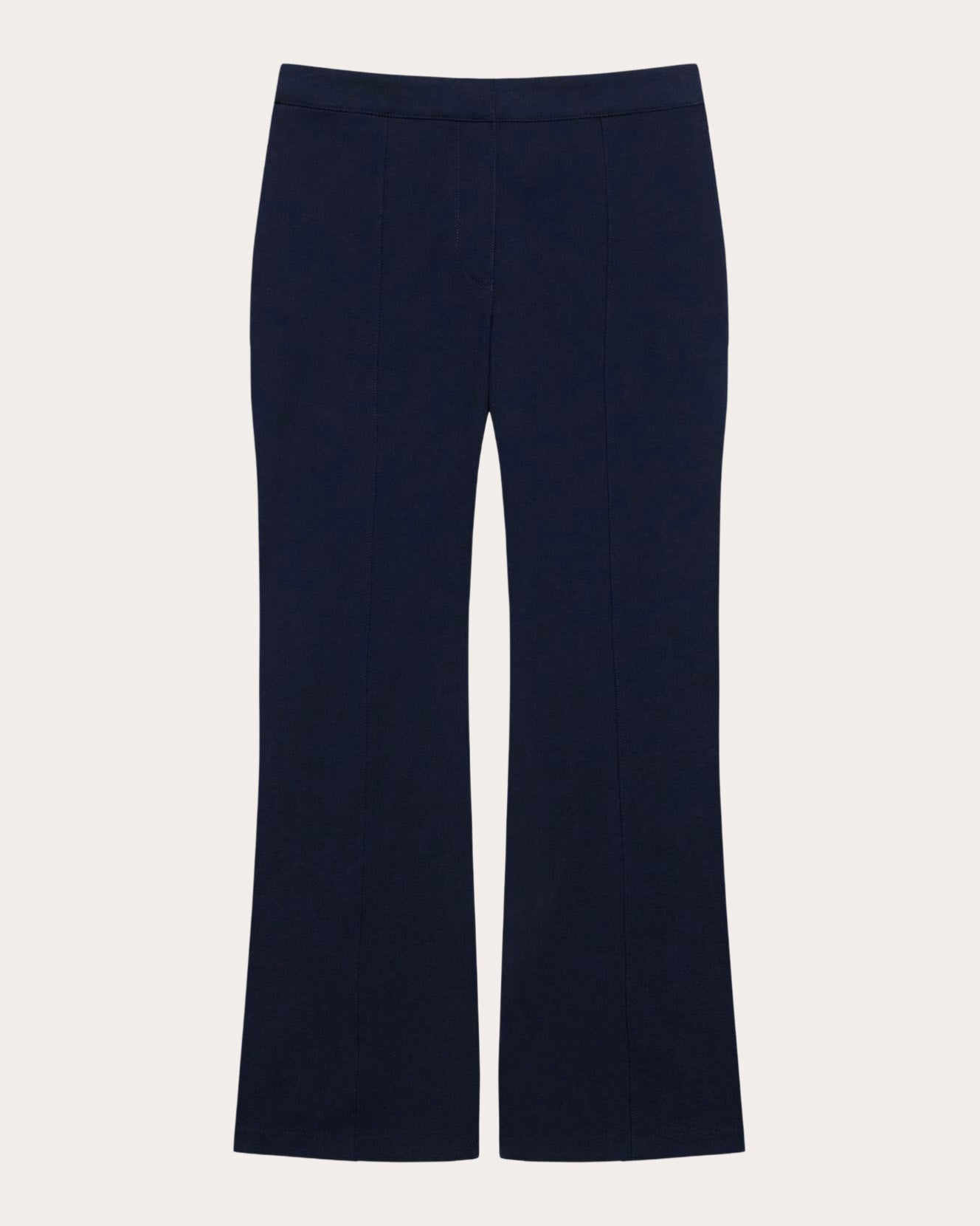 Stretch Cotton Seamed Crop Kick Pants