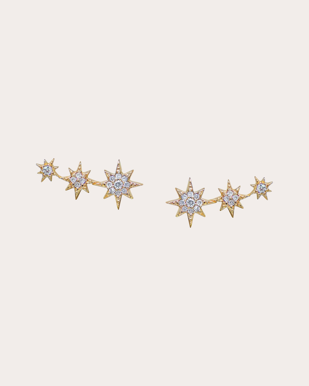 Diamond Aztec Michelle North Star Trio Stud Earrings