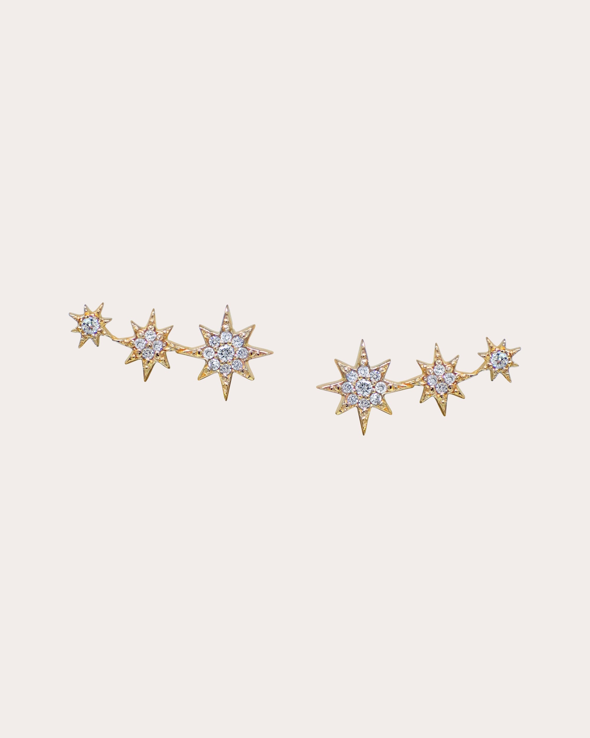 Diamond Aztec Michelle North Star Trio Stud Earrings