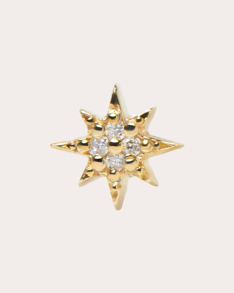 Diamond Aztec Micro North Star Stud Earring