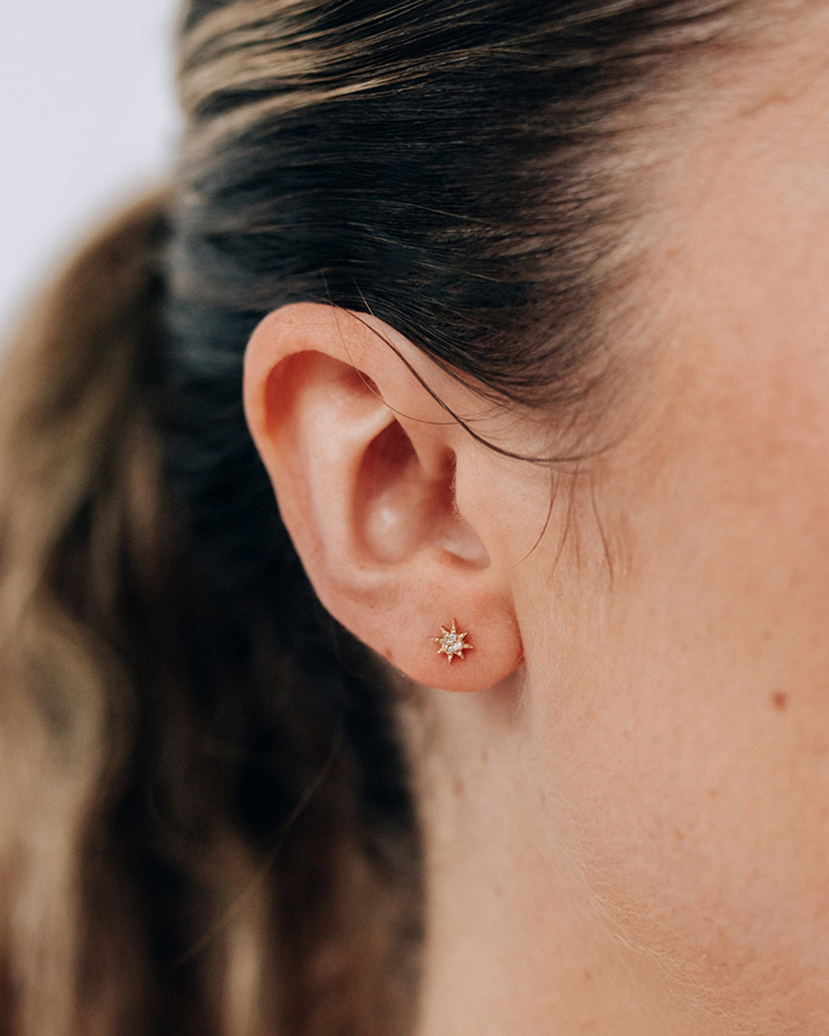 Diamond Aztec Micro North Star Stud Earring