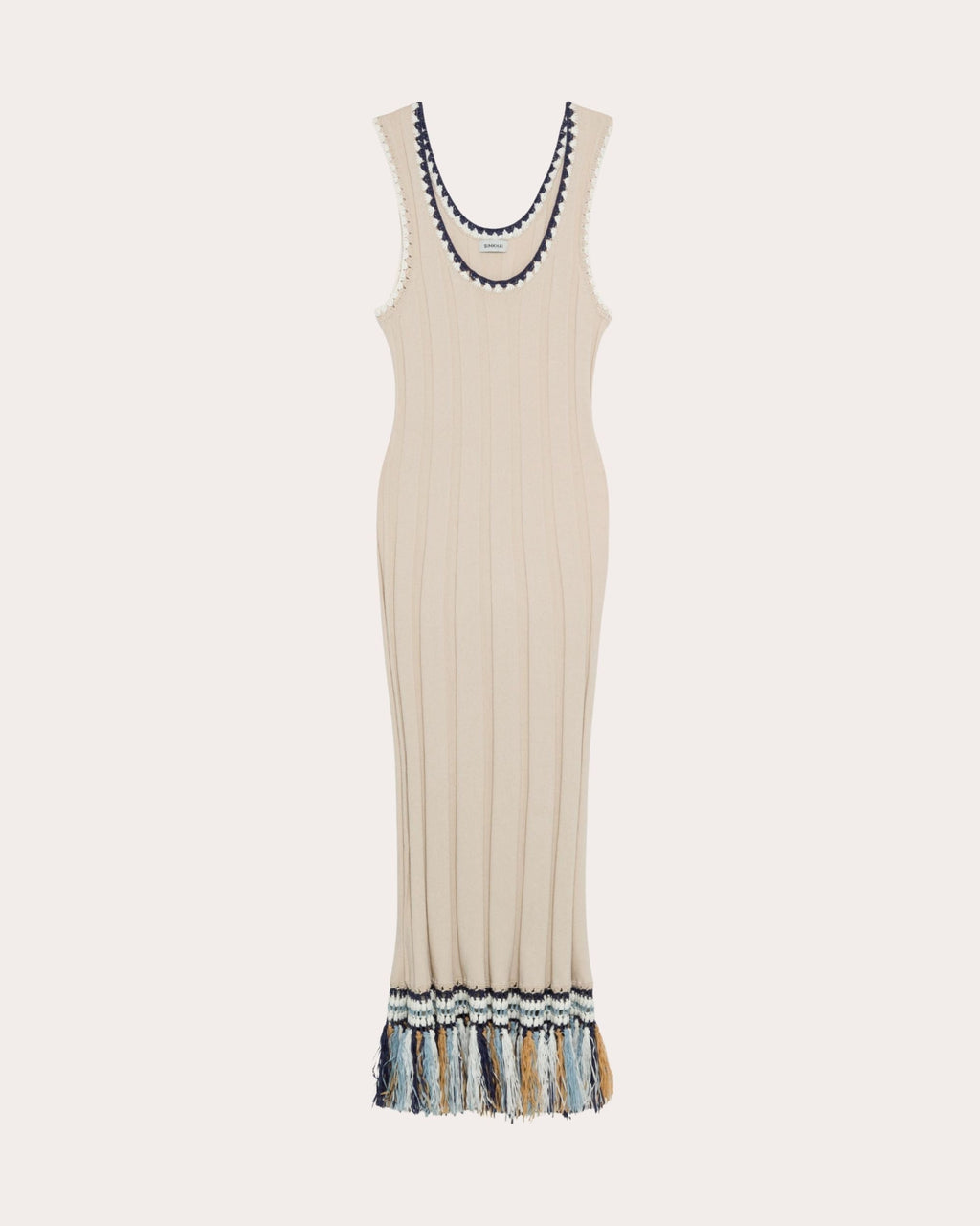Julianna Ribbed Crochet Fringe Tank Dress