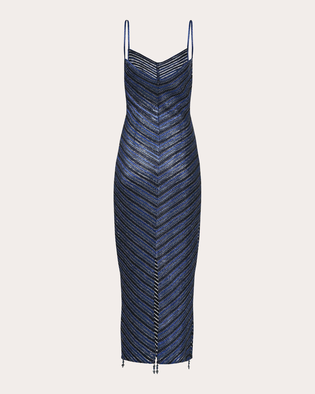 Midnight Dream Metallic-Knit Midi Dress