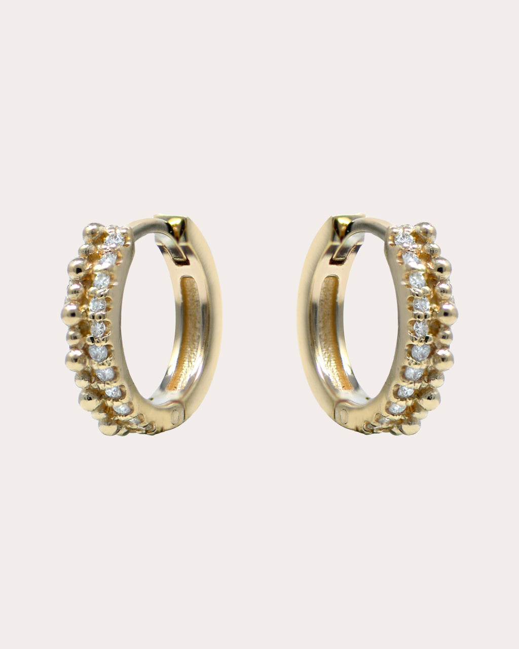 Diamond Dew Drop Pavé Double Huggie Earrings
