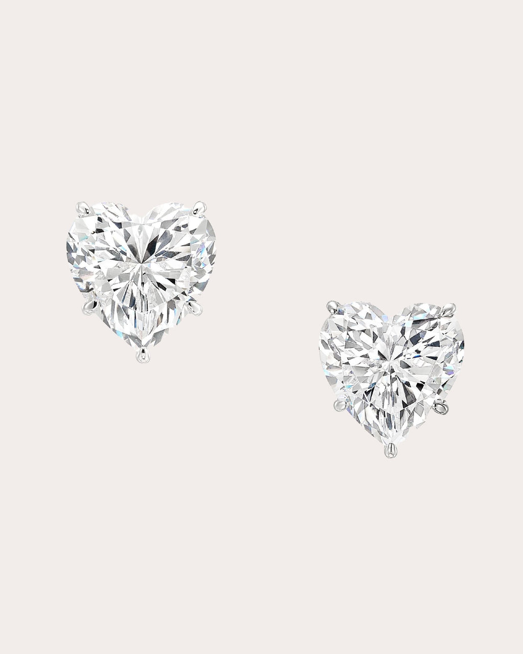 Diamond Heart Stud Earrings