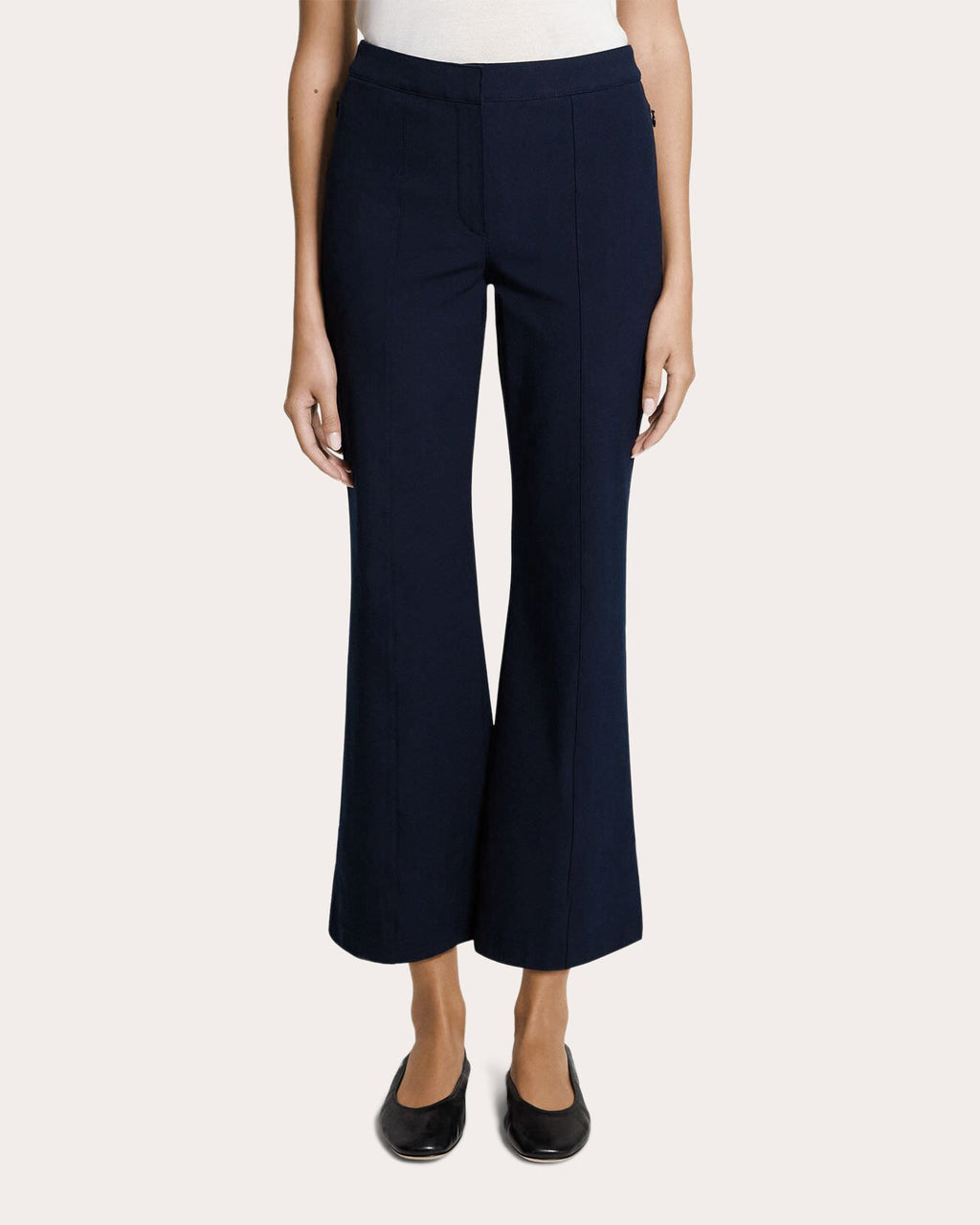 Stretch Cotton Seamed Crop Kick Pants