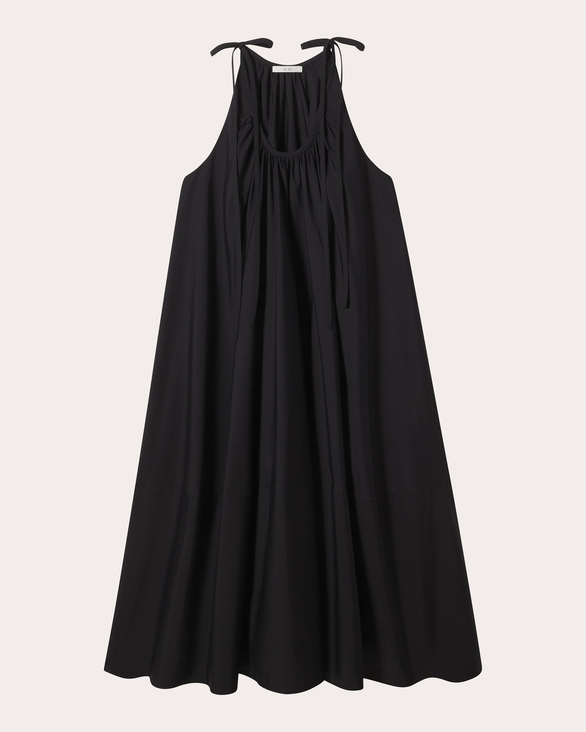 Cotton Poplin Gathered Midi Dress