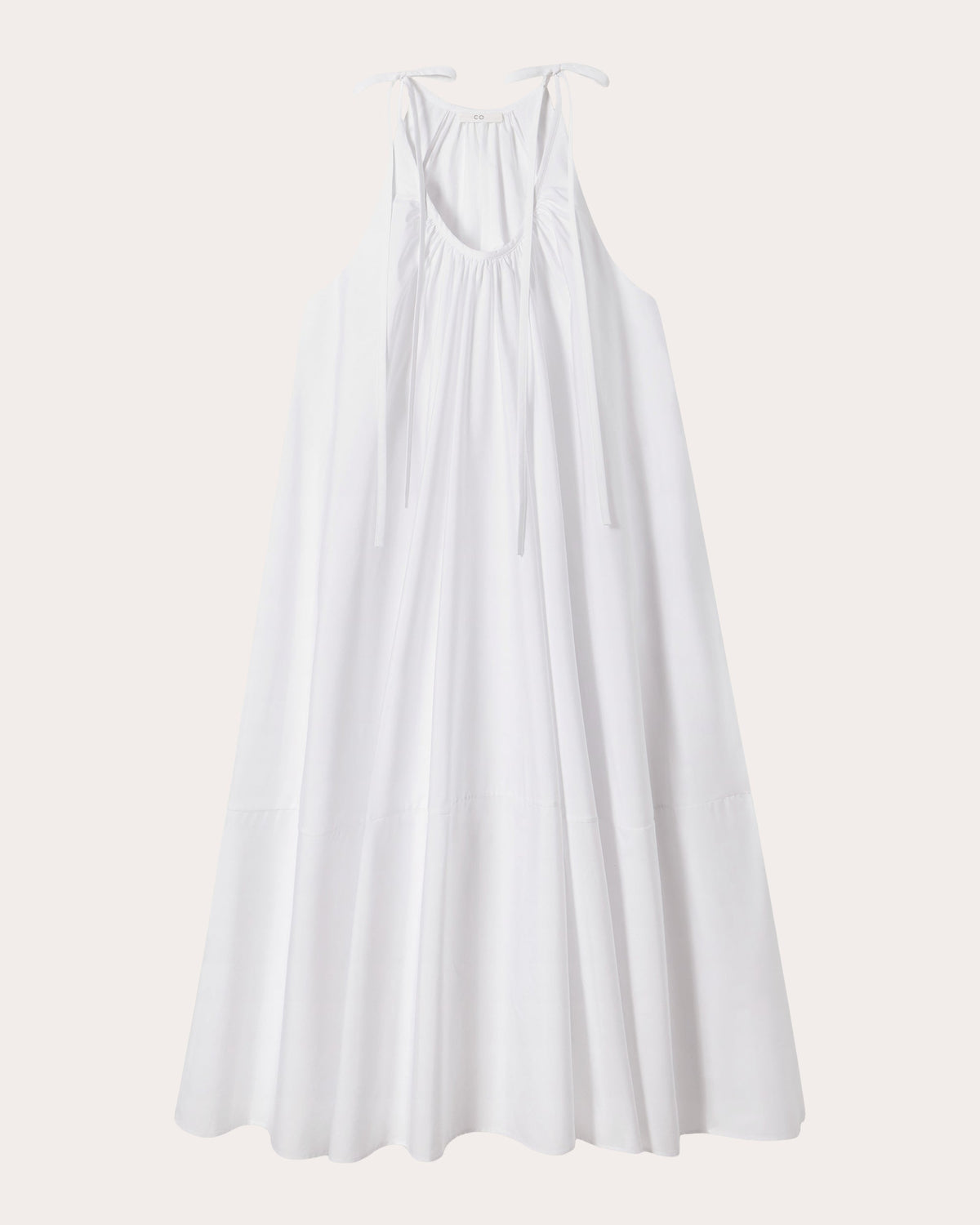 Cotton Poplin Gathered Midi Dress