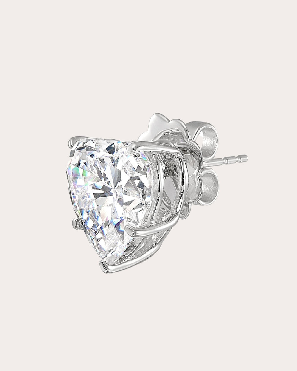 Diamond Heart Stud Earrings
