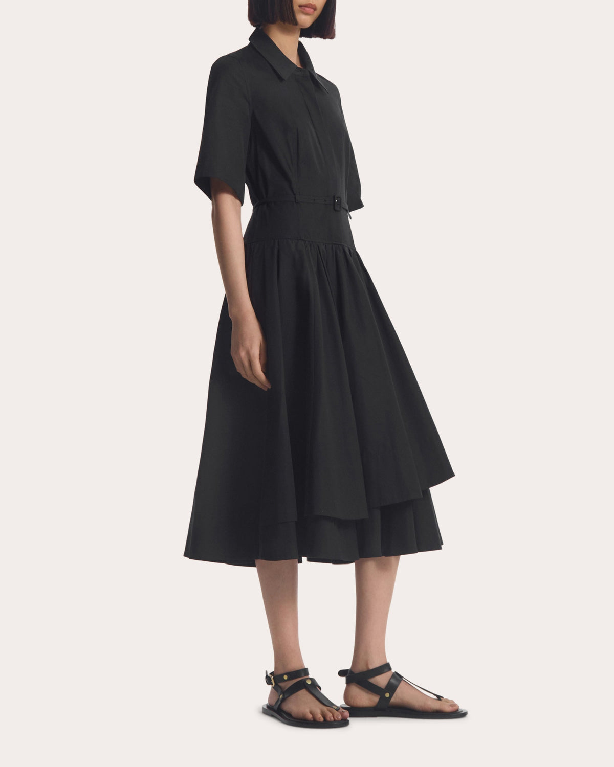 Cotton Poplin Belted Shirt Dress