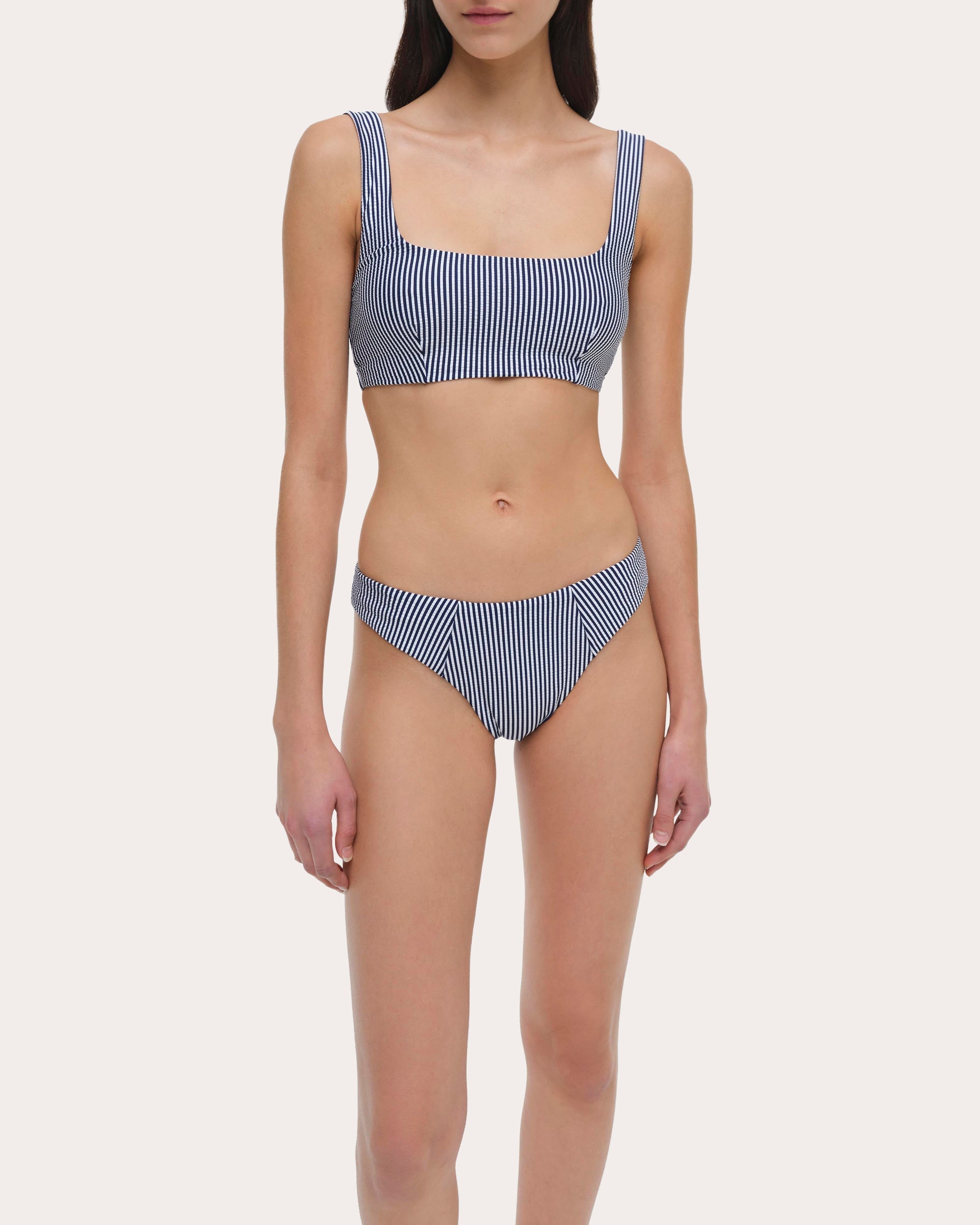 Huxley Striped Bikini Top