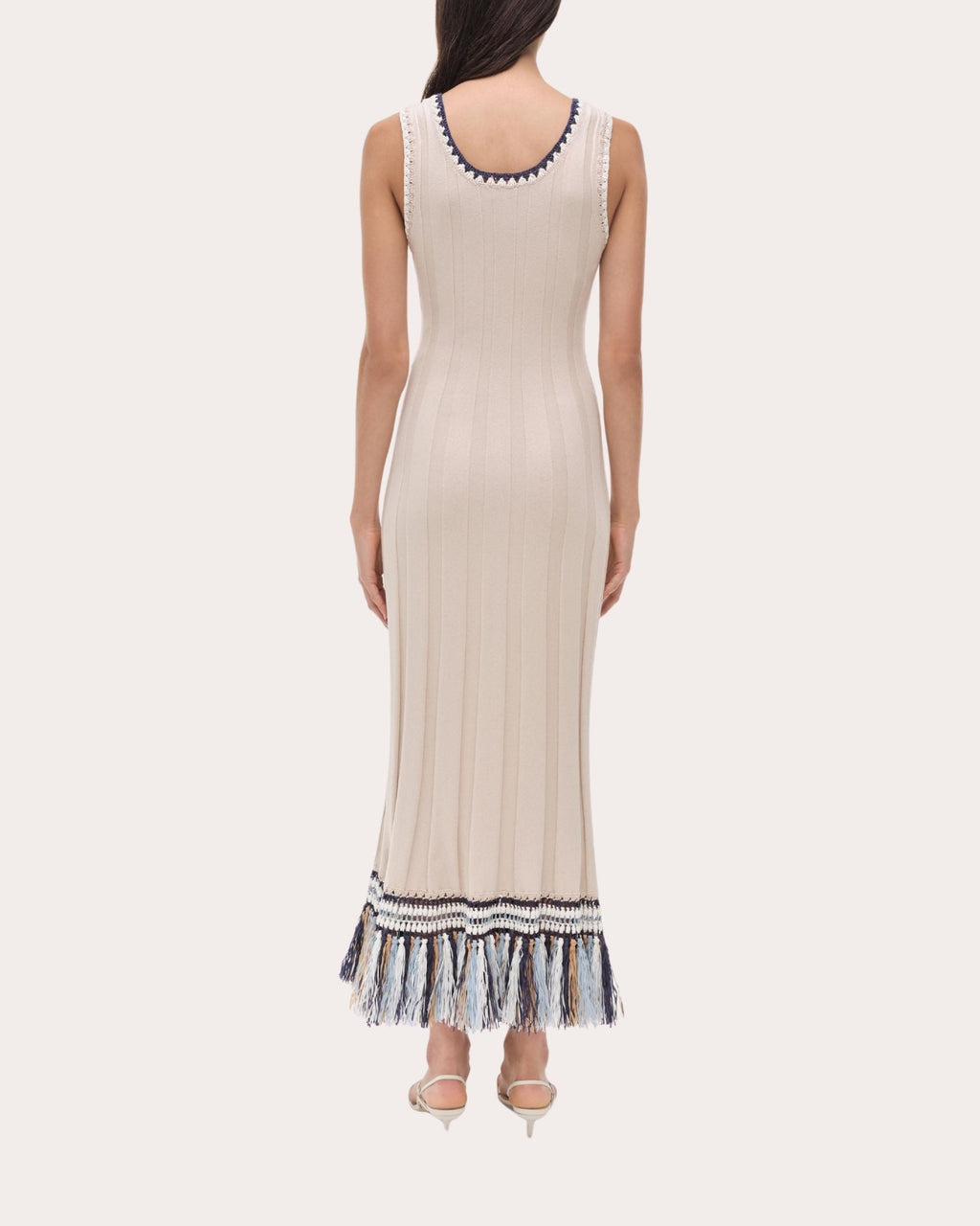 Julianna Ribbed Crochet Fringe Tank Dress