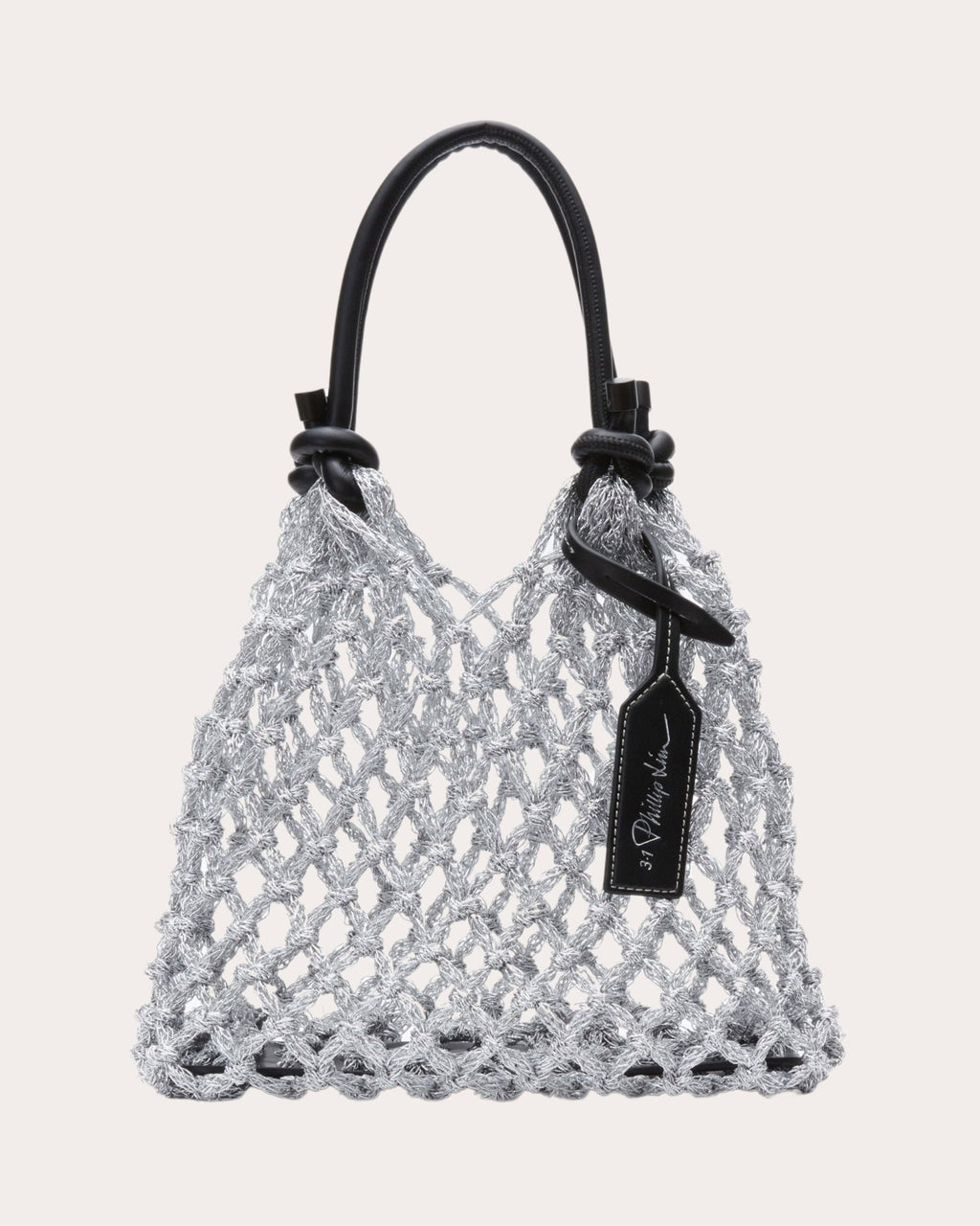 Mini Metallic Macramé Tote