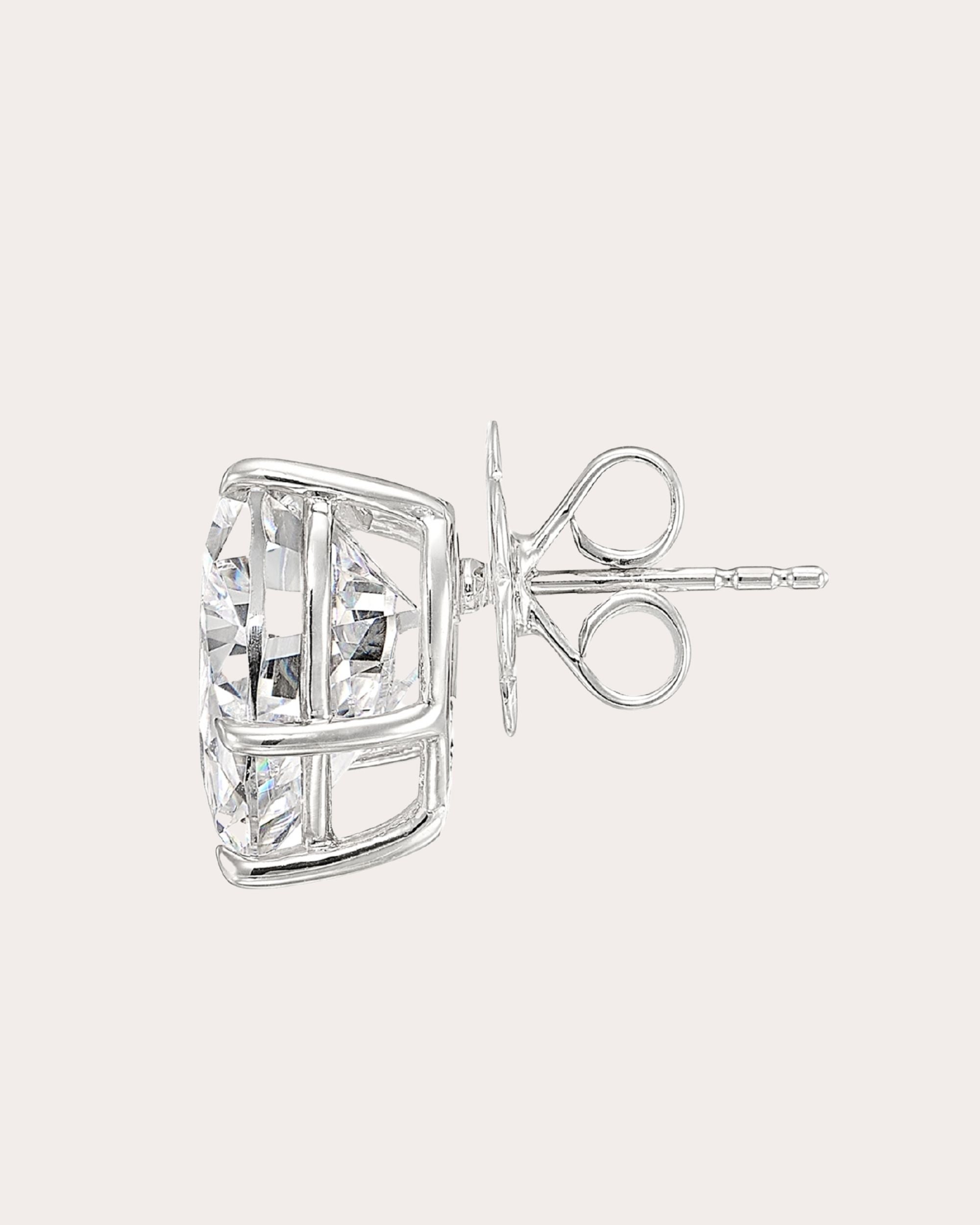 Diamond Heart Stud Earrings