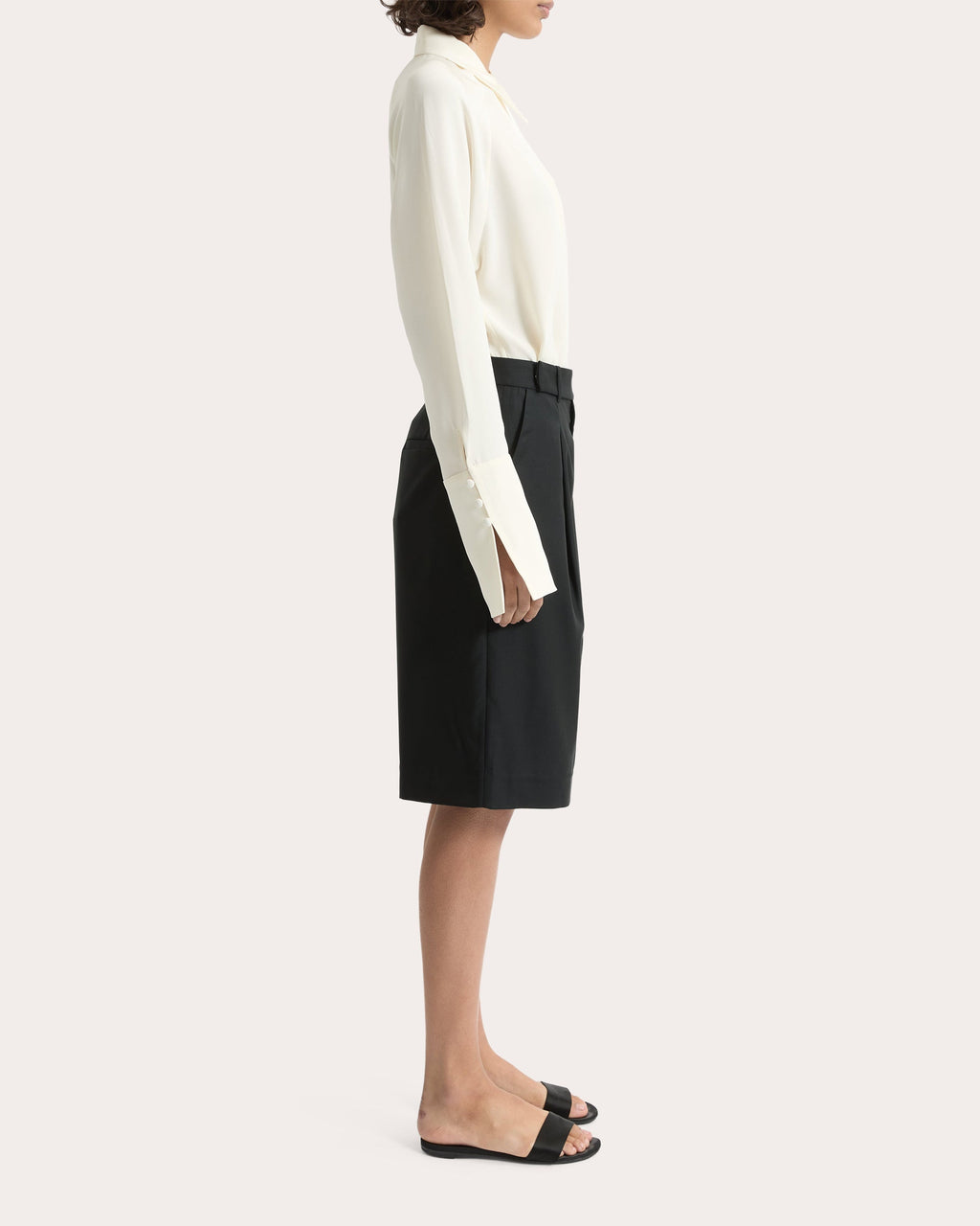 Ila Pleated Wool Bermuda Shorts
