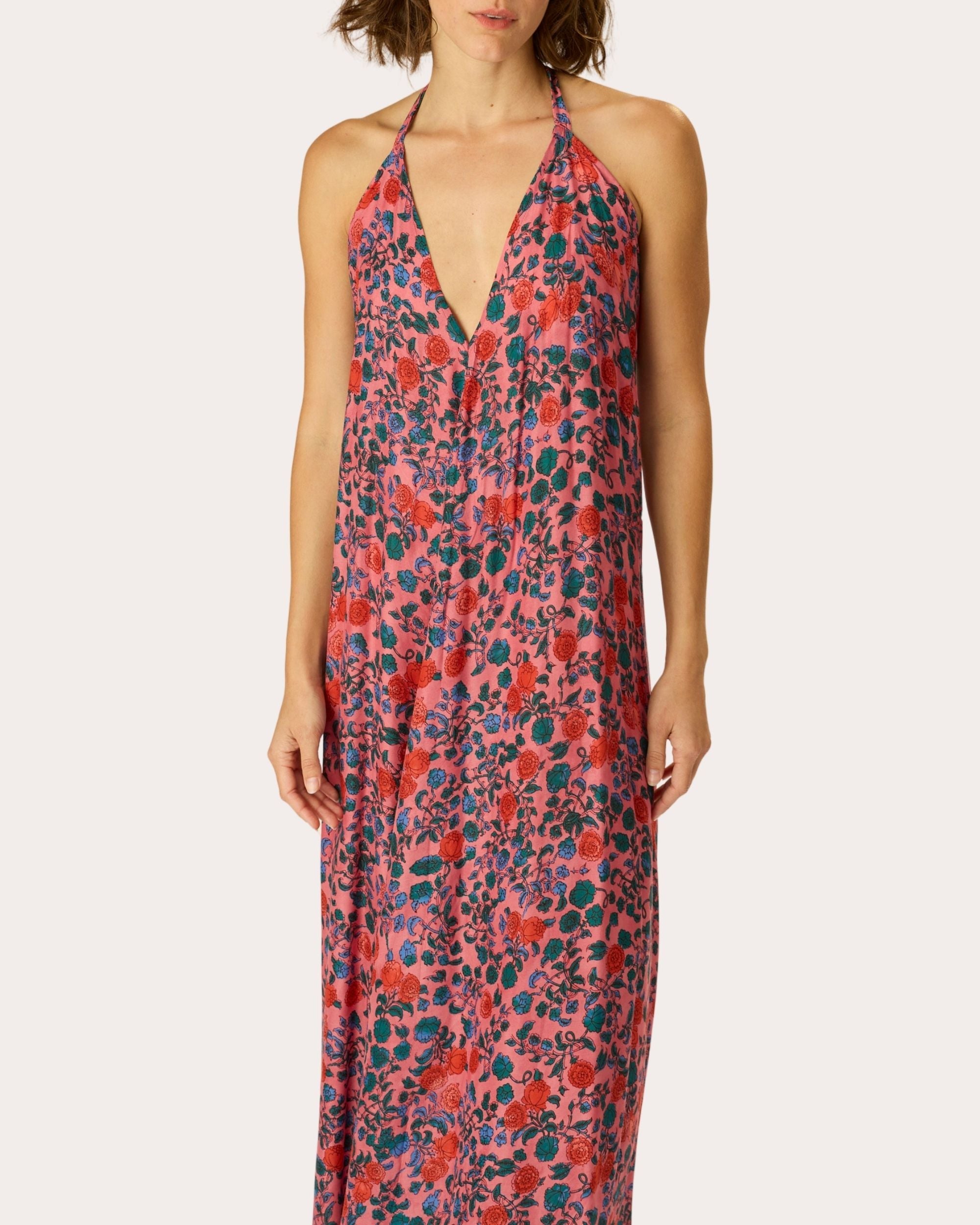 Lola Floral Halter Maxi Dress